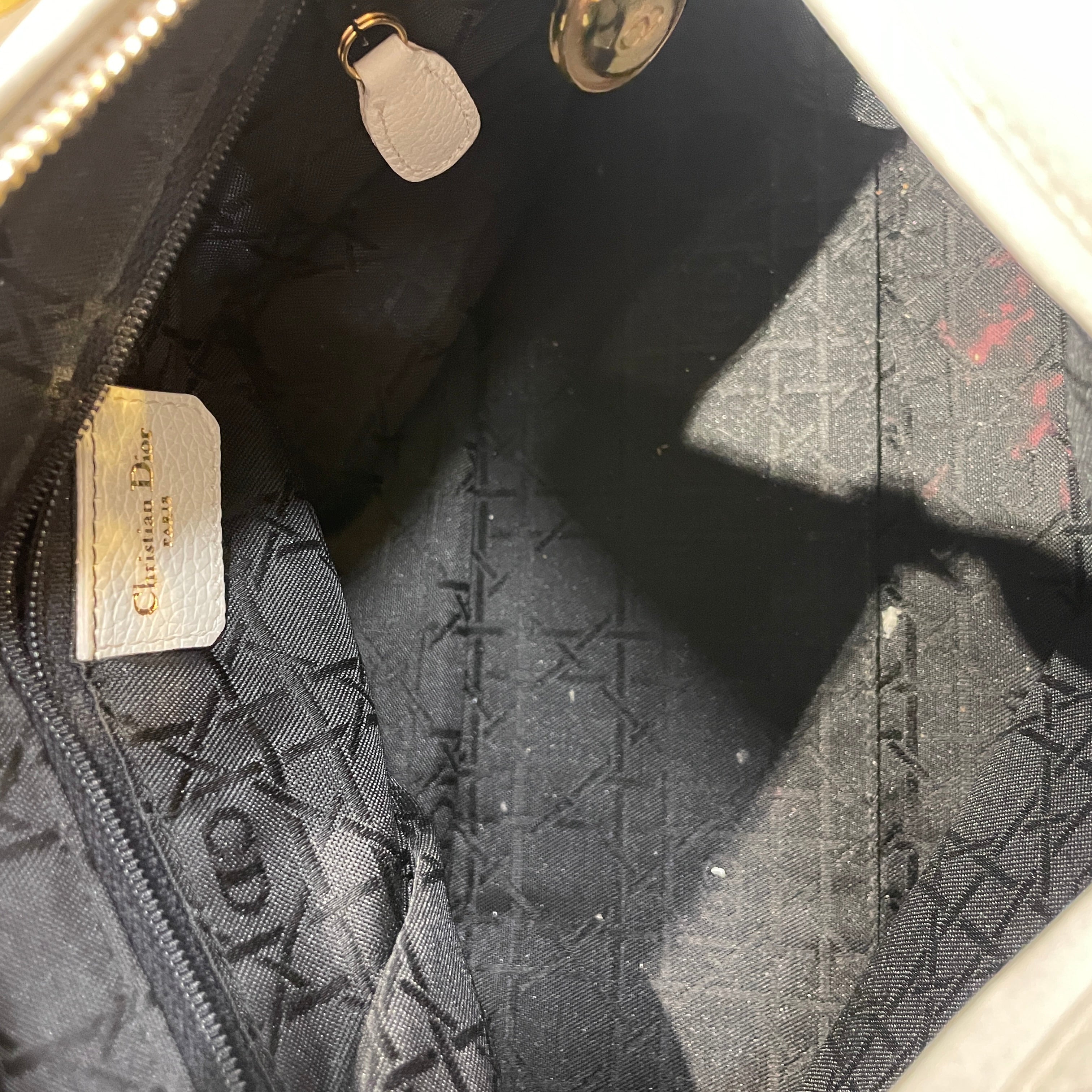 Christian Dior/Hand Bag/Lambskin/WHT/lady dior gold g2jm39t view 5