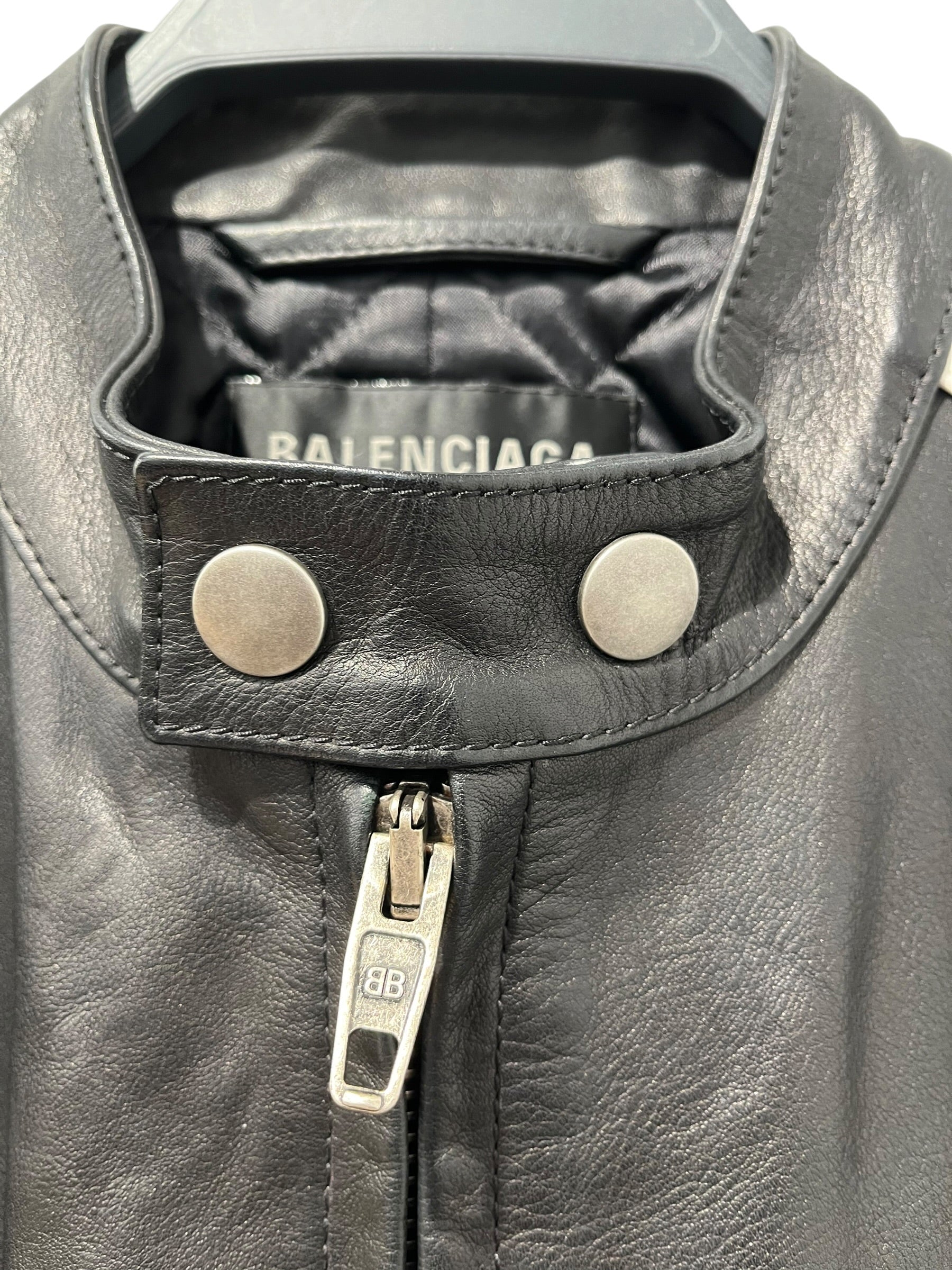 BALENCIAGA/Leather Jkt/40/Leather/BLK/JP57 2023 01066 view 3