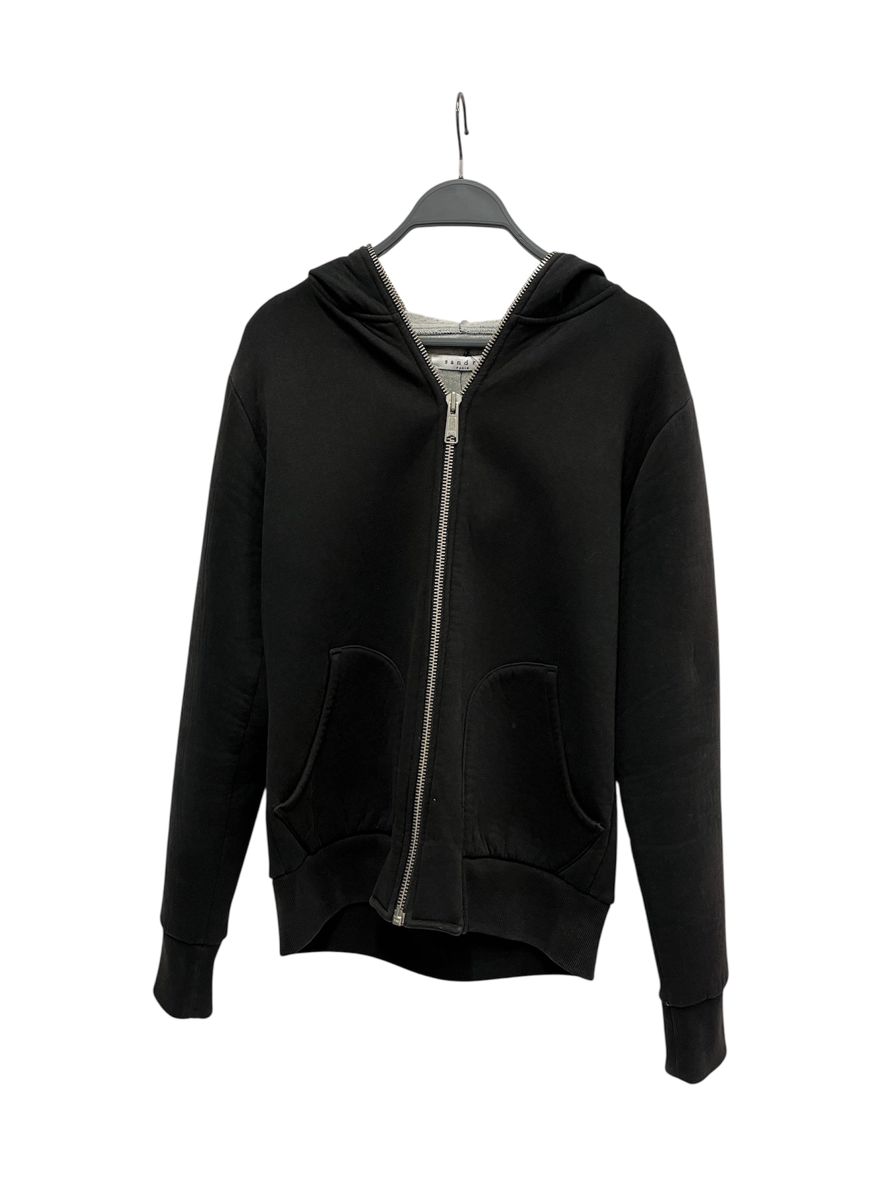 sandro/Zip Up Hoodie/M/Cotton/BLK/ view 1
