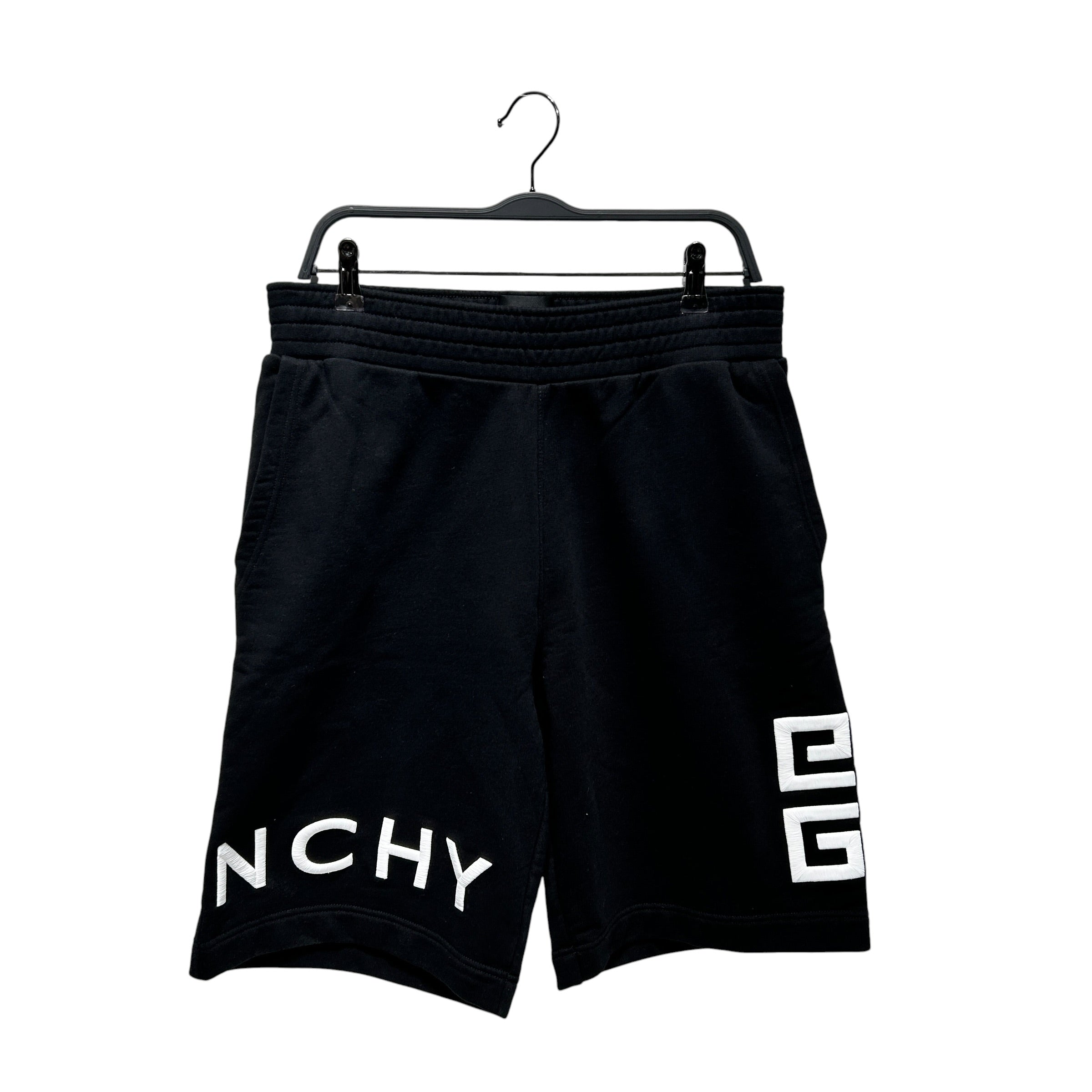 GIVENCHY/Shorts/L/Cotton/BLK/WHT EMBROIDER LOGO THIGH view 1