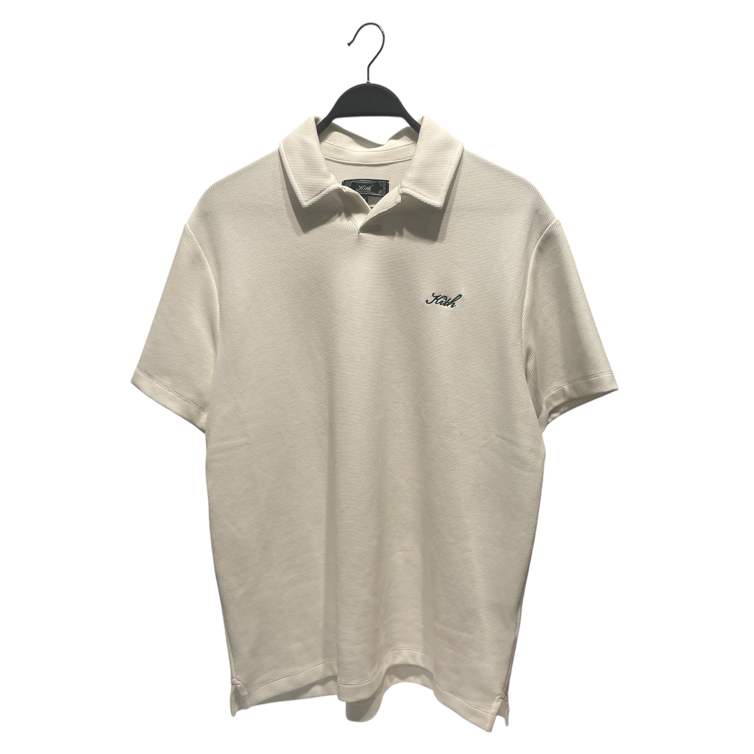 KITH/Polo Shirt/M/Cotton/WHT/micro waffle drew view 1