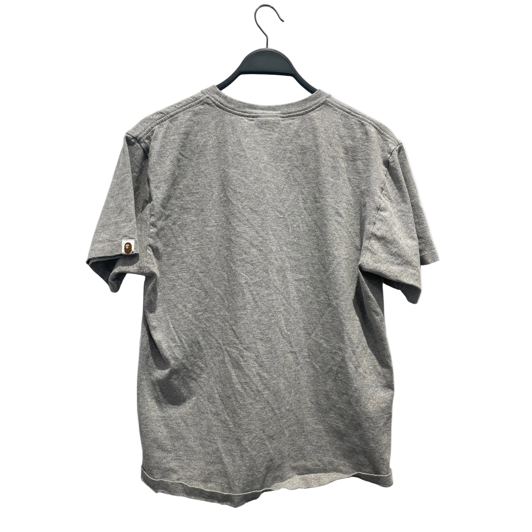 A BATHING APE/T-Shirt/L/Cotton/GRY/Graphic/Check Logo Tee view 2