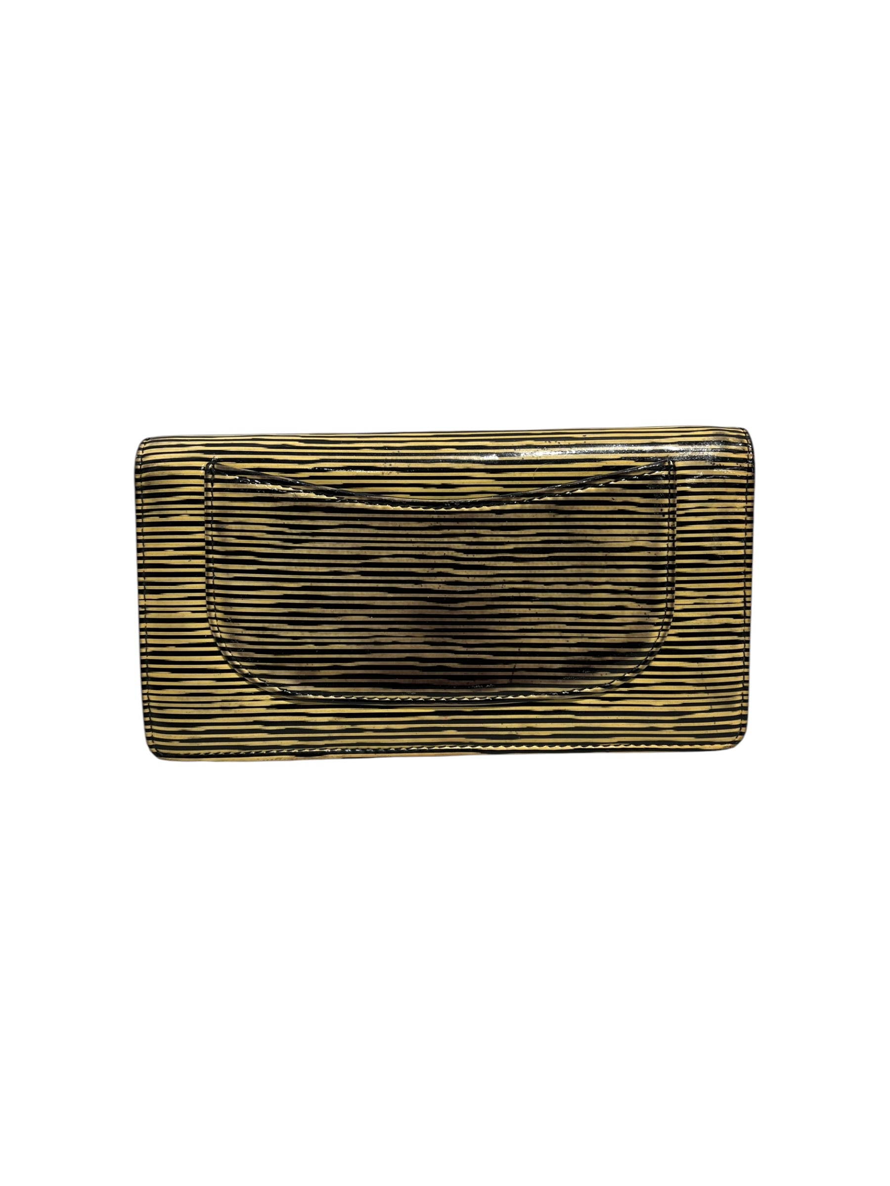 CHANEL/Long Wallet/Stripe/Leather/YEL/L's/ view 2