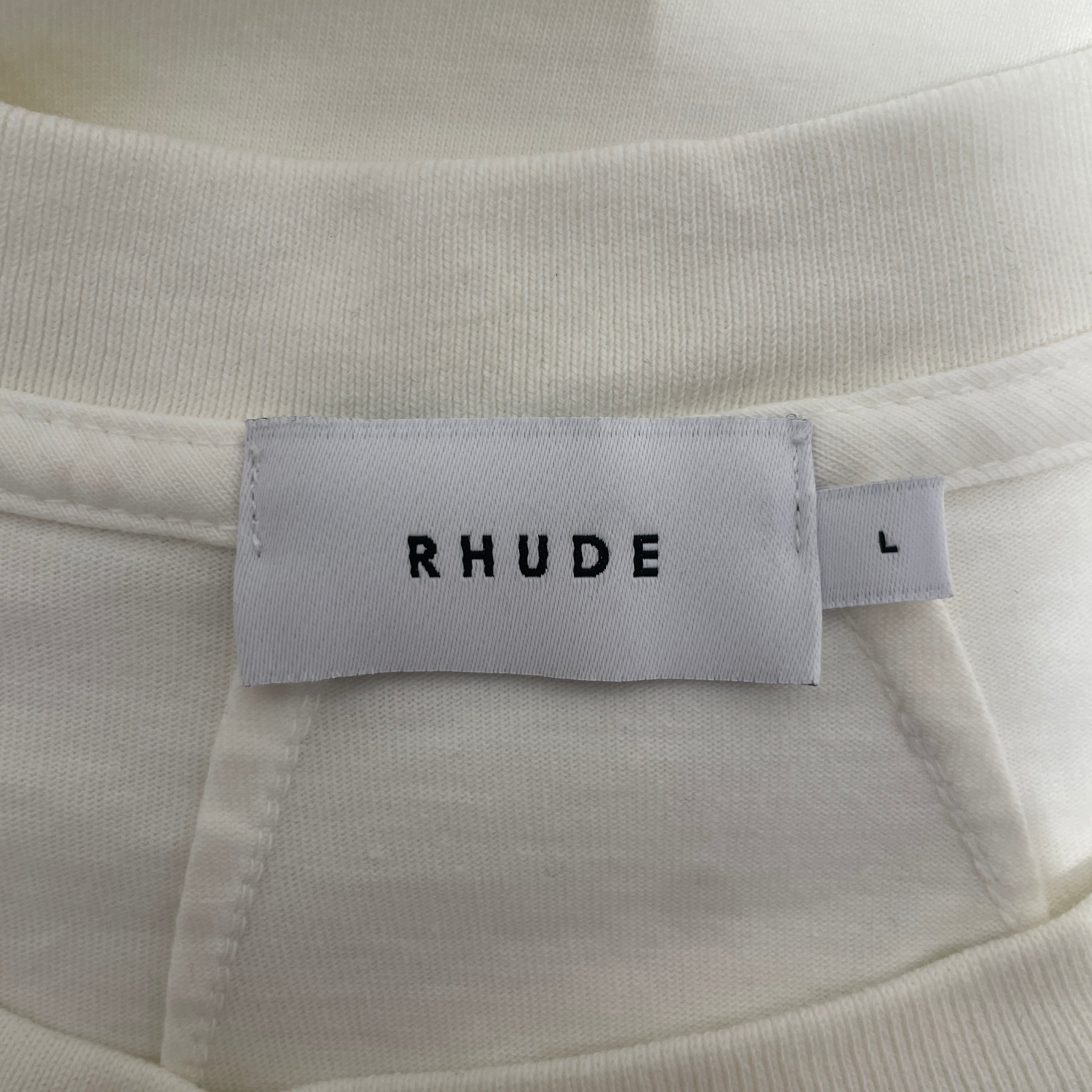 RHUDE/T-Shirt/L/Cotton/WHT/ view 3