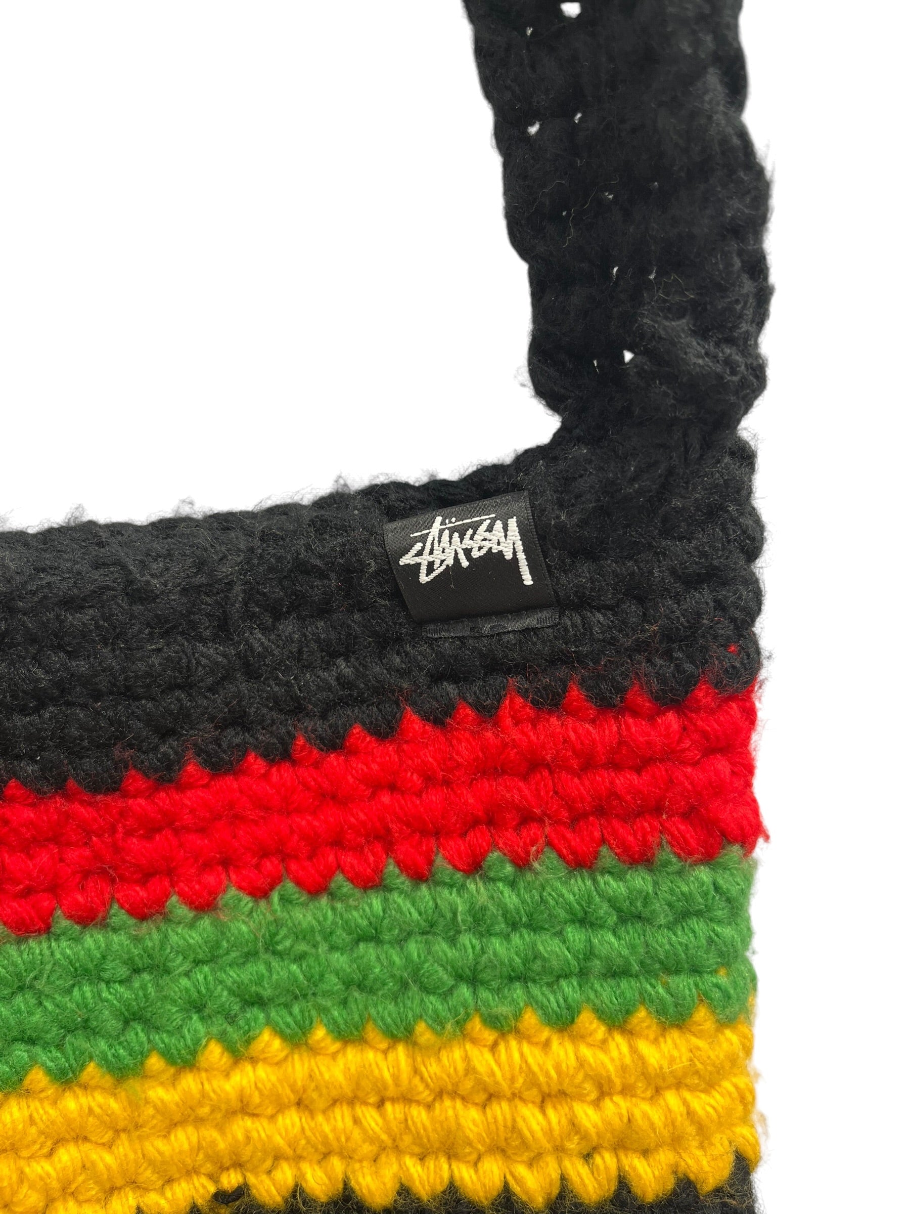 STUSSY/Bag/Stripe/Cotton/RED/KNIT TOTE BAG view 3