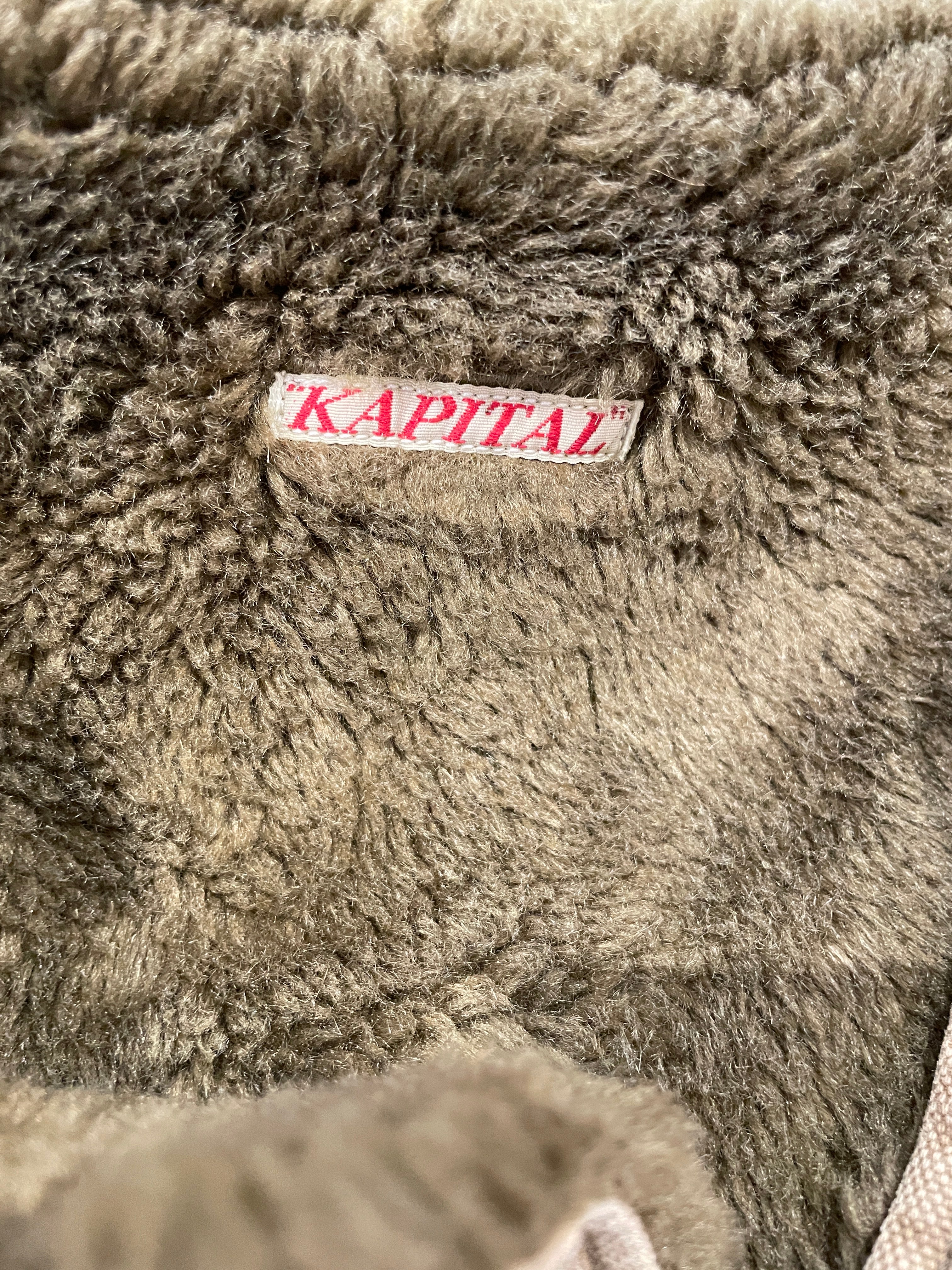KAPITAL/Fleece Vest/L/Cotton/KHK/Khaki Boa Fleece Button Vest view 3