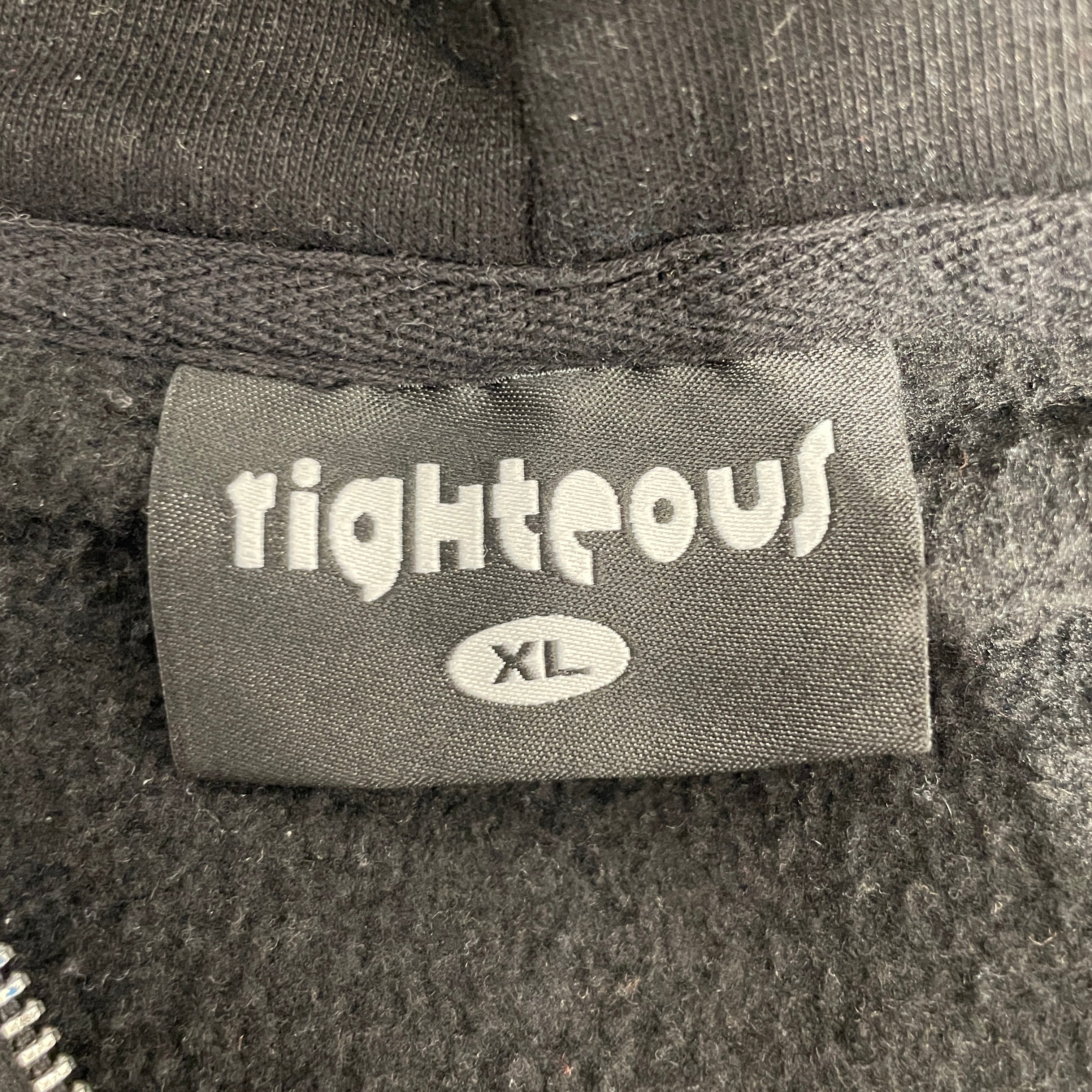 rightous/Zip Up Hoodie/XL/Graphic/Cotton/BLK/god got us view 3