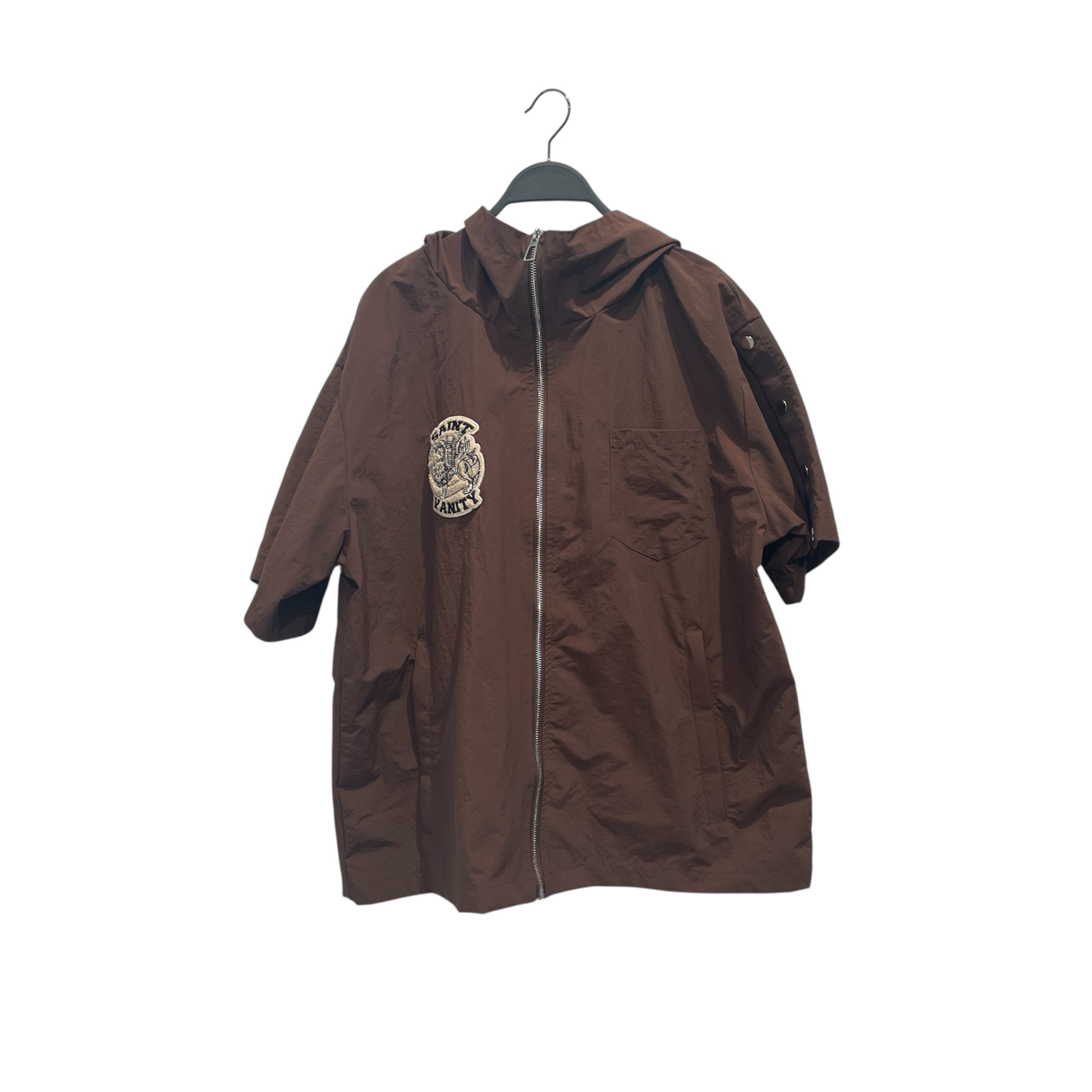 SAINT VANITY/Hoodie/XL/Graphic/Nylon/BRW/Nyolon Short Sleeve Hoodie view 1
