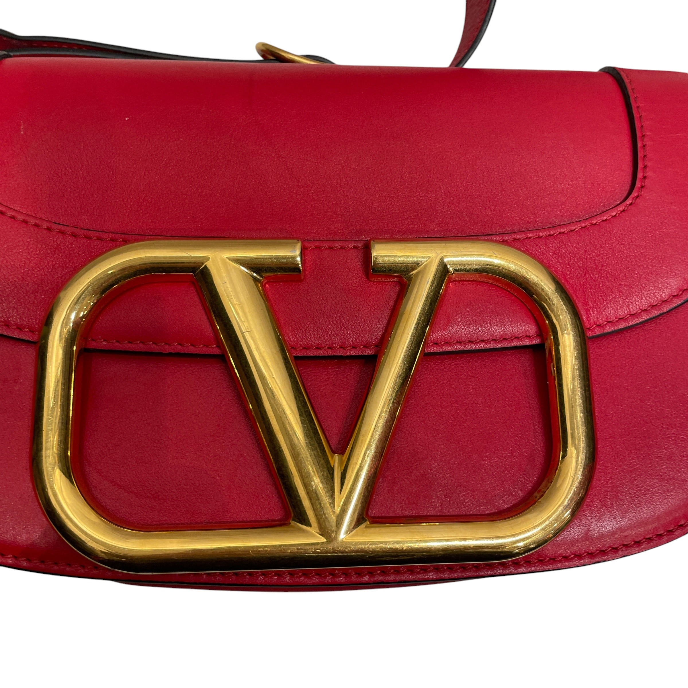 VALENTINO/Bag/Leather/RED/JUMBO GOLD V view 4