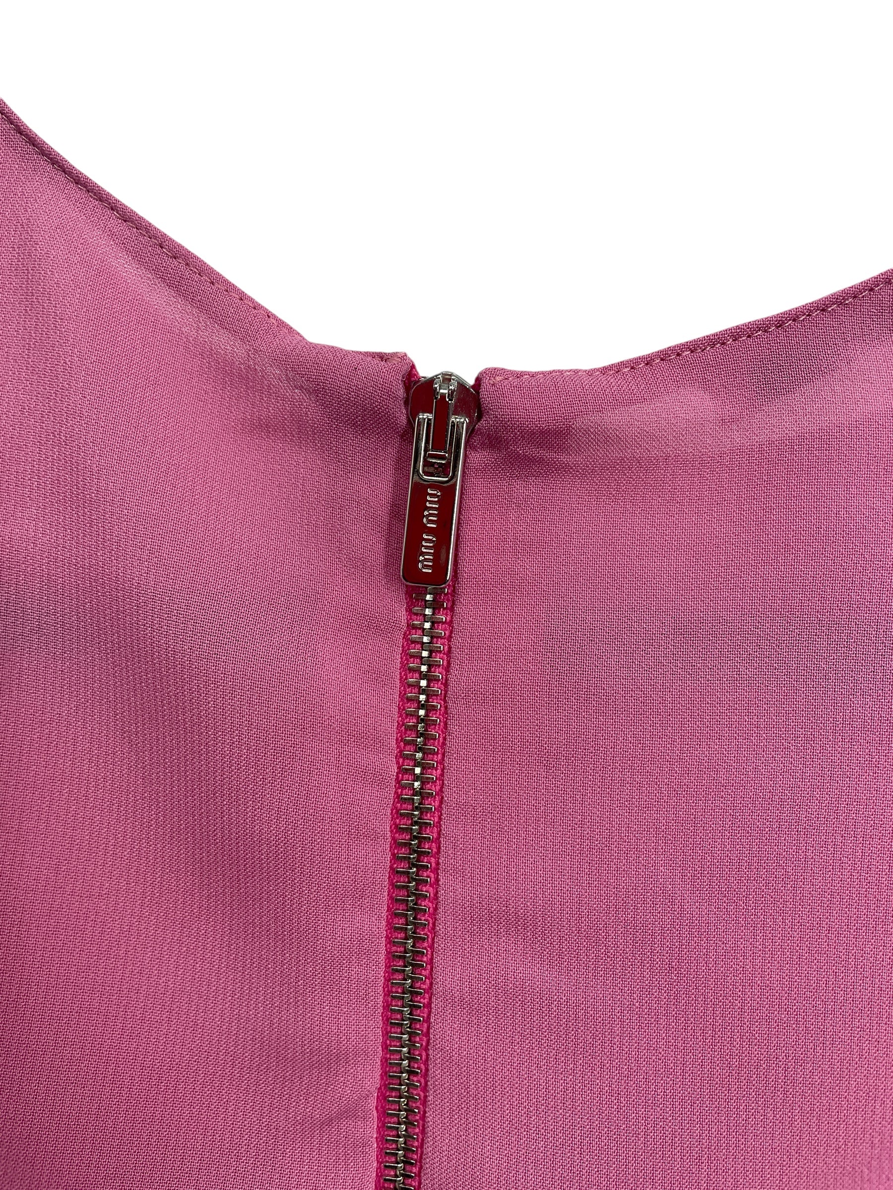 MIU MIU/LS Cut & Sew/38/Polyester/PNK/SEQUIN LOGO TOP view 3