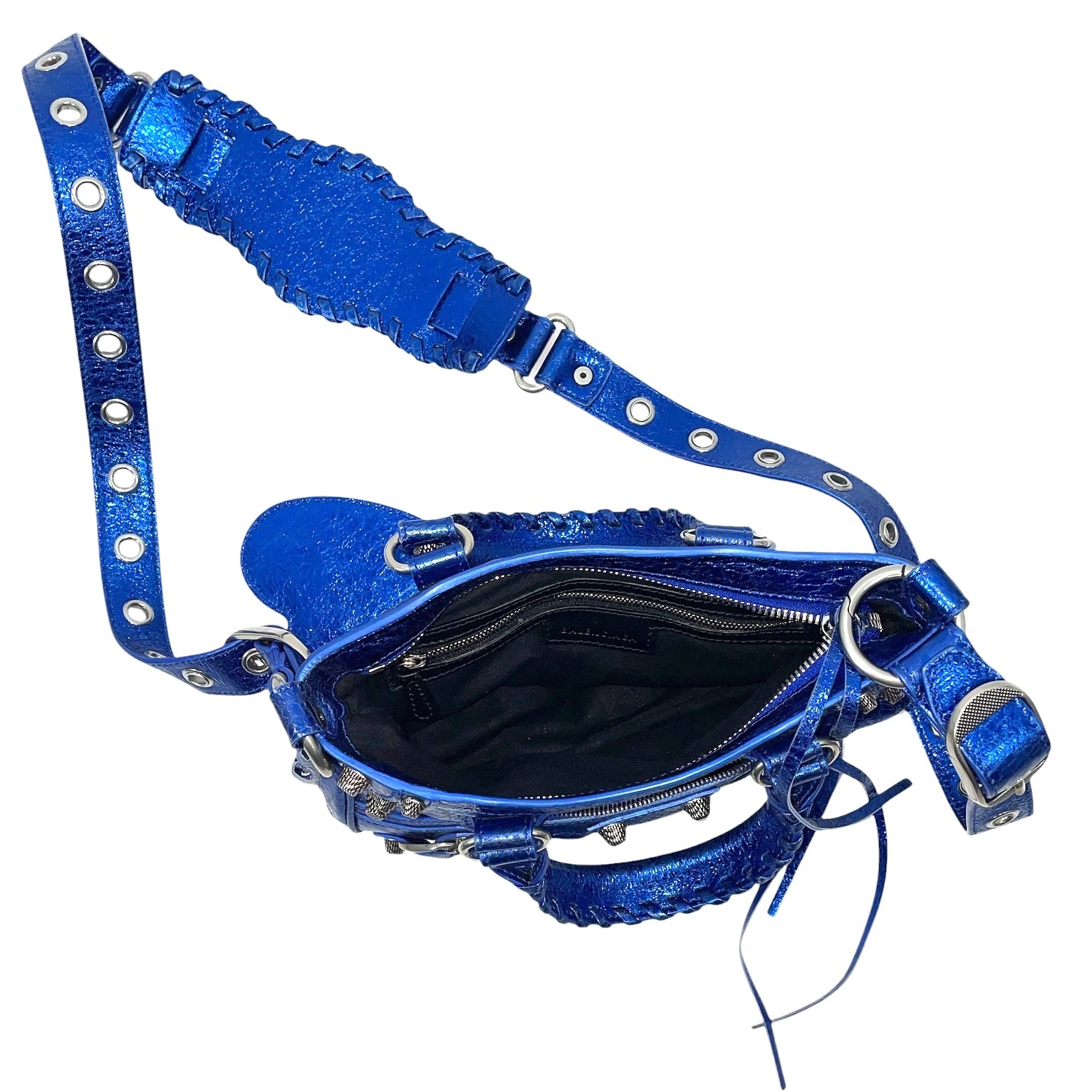 BALENCIAGA/Bag/Leather/BLU/metallic blu neocagole mini view 4