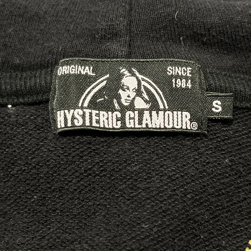 HYSTERIC GLAMOUR/Zip Up Hoodie/S/Cotton/BLK/with bear