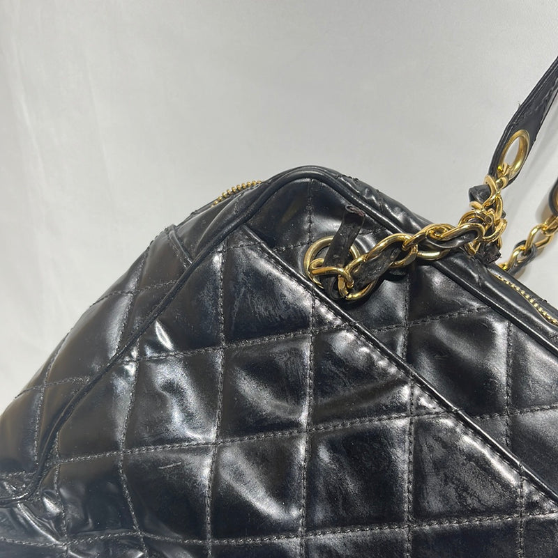 CHANEL/Hand Bag/Leather/BLK/