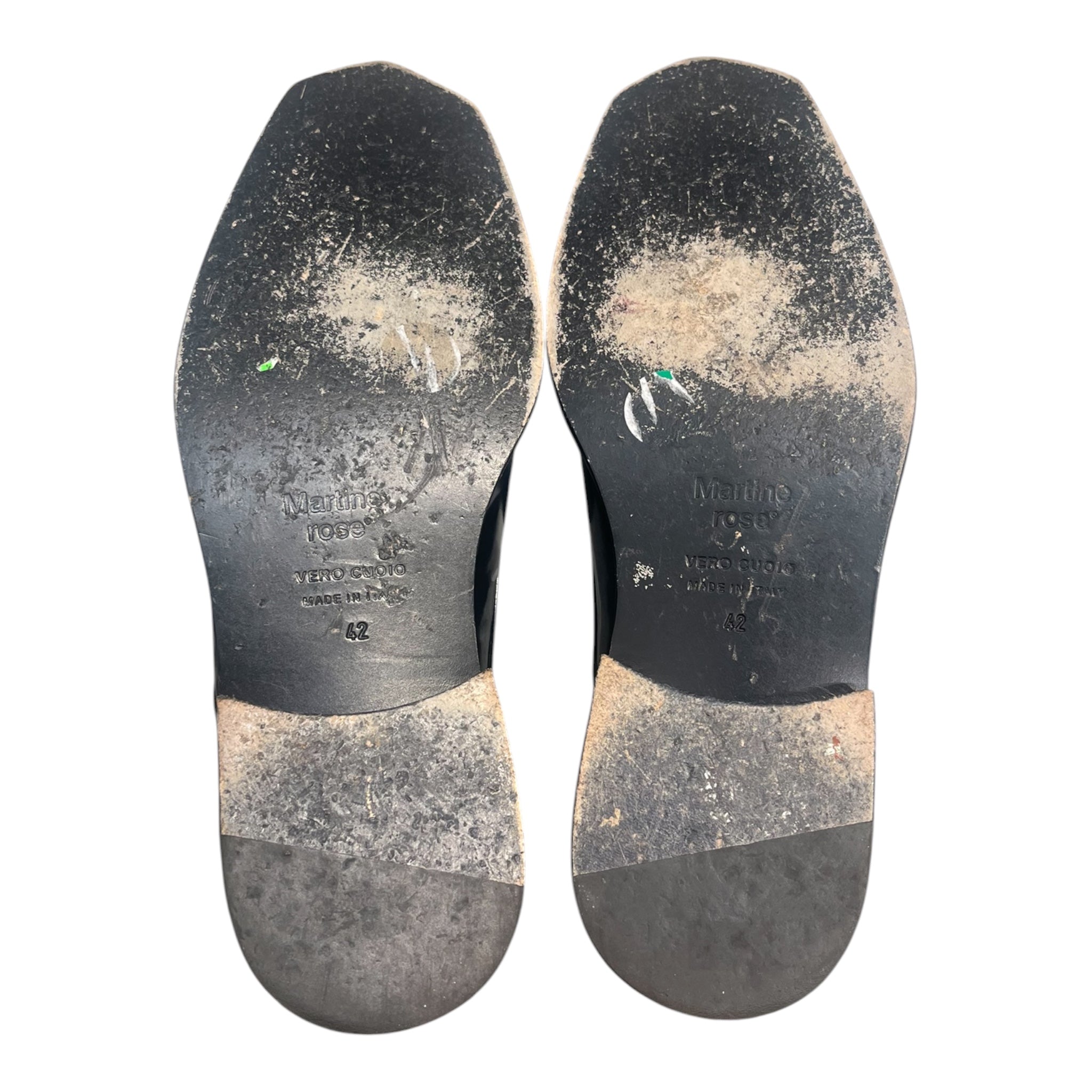 MARTINE ROSE/Dress Shoes/US 10/Leather/BLK/asymetrical toe box view 7