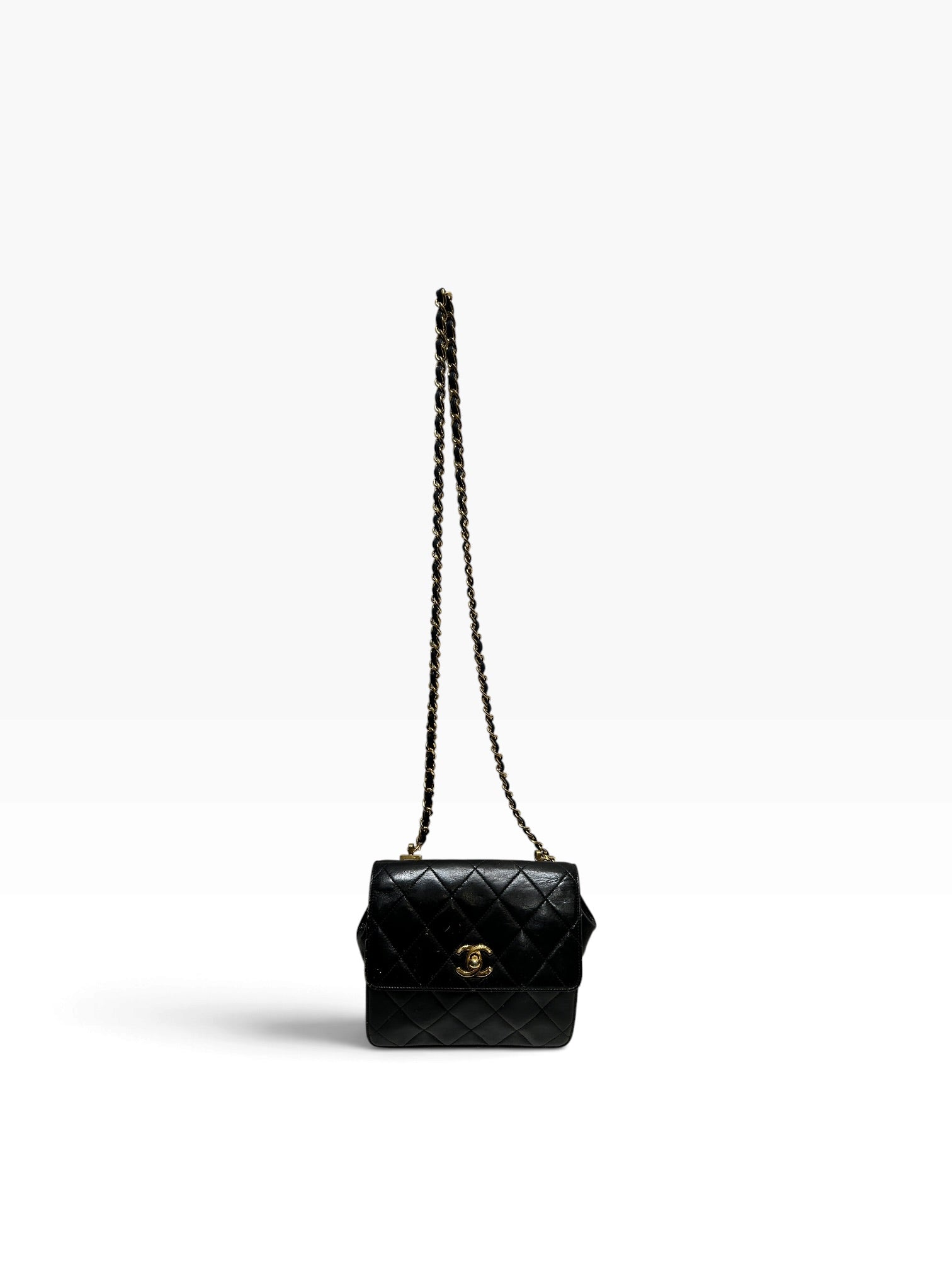 CHANEL/Cross Body Bag/Leather/BLK/QUILTED SQUARE GOLD HARDWARE view 1