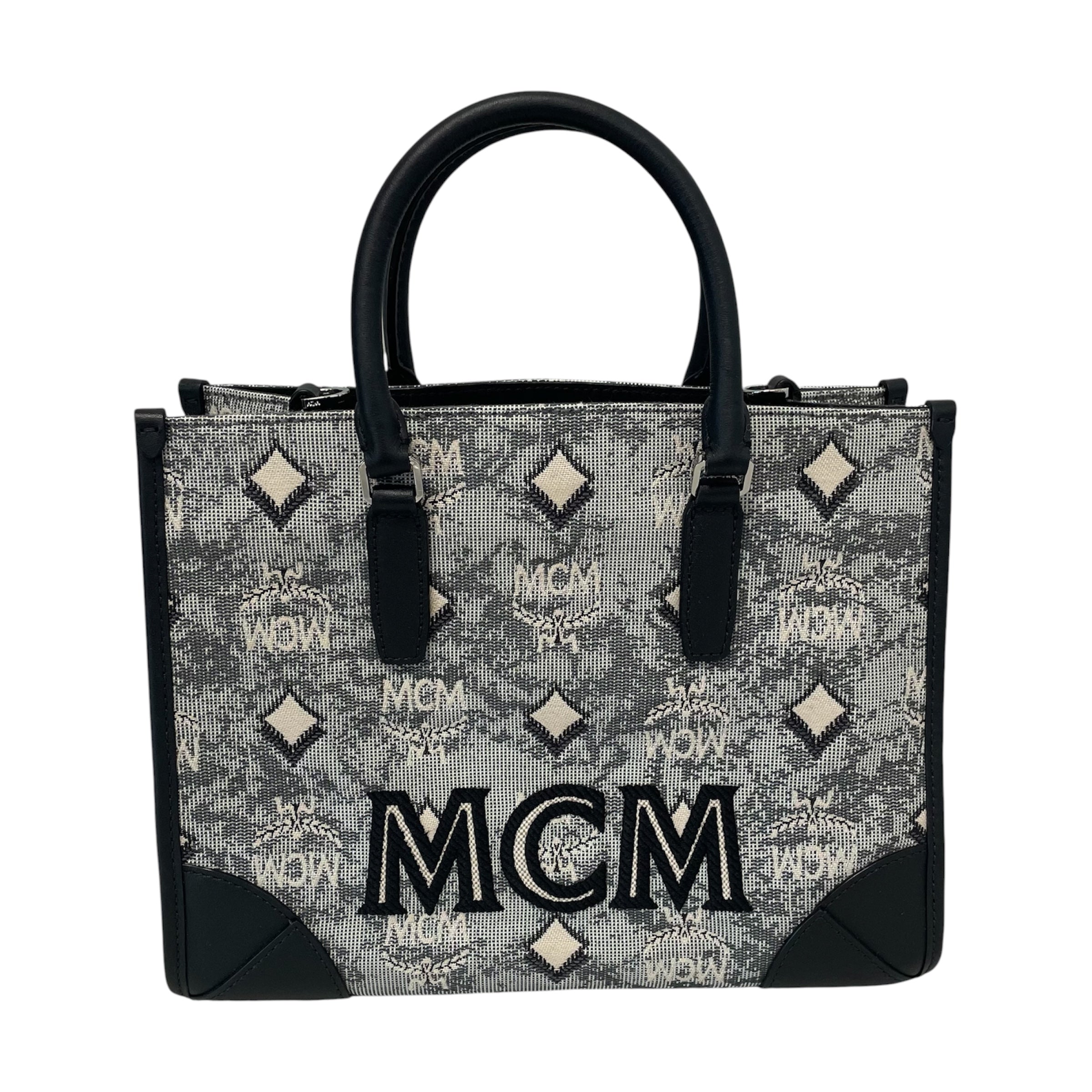 MCM/Bag/Monogram/Leather/BLK/MCM vintage jacquard small tot view 1