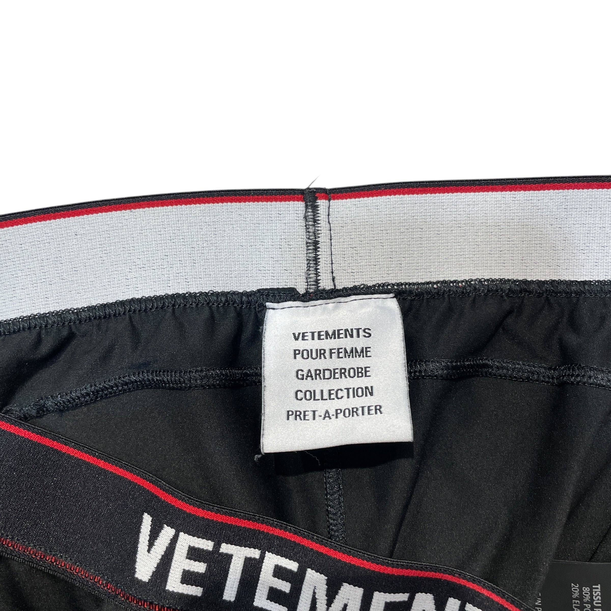 VETEMENTS/Bottoms/M/Polyester/BLK/Leggings VT Logo view 4