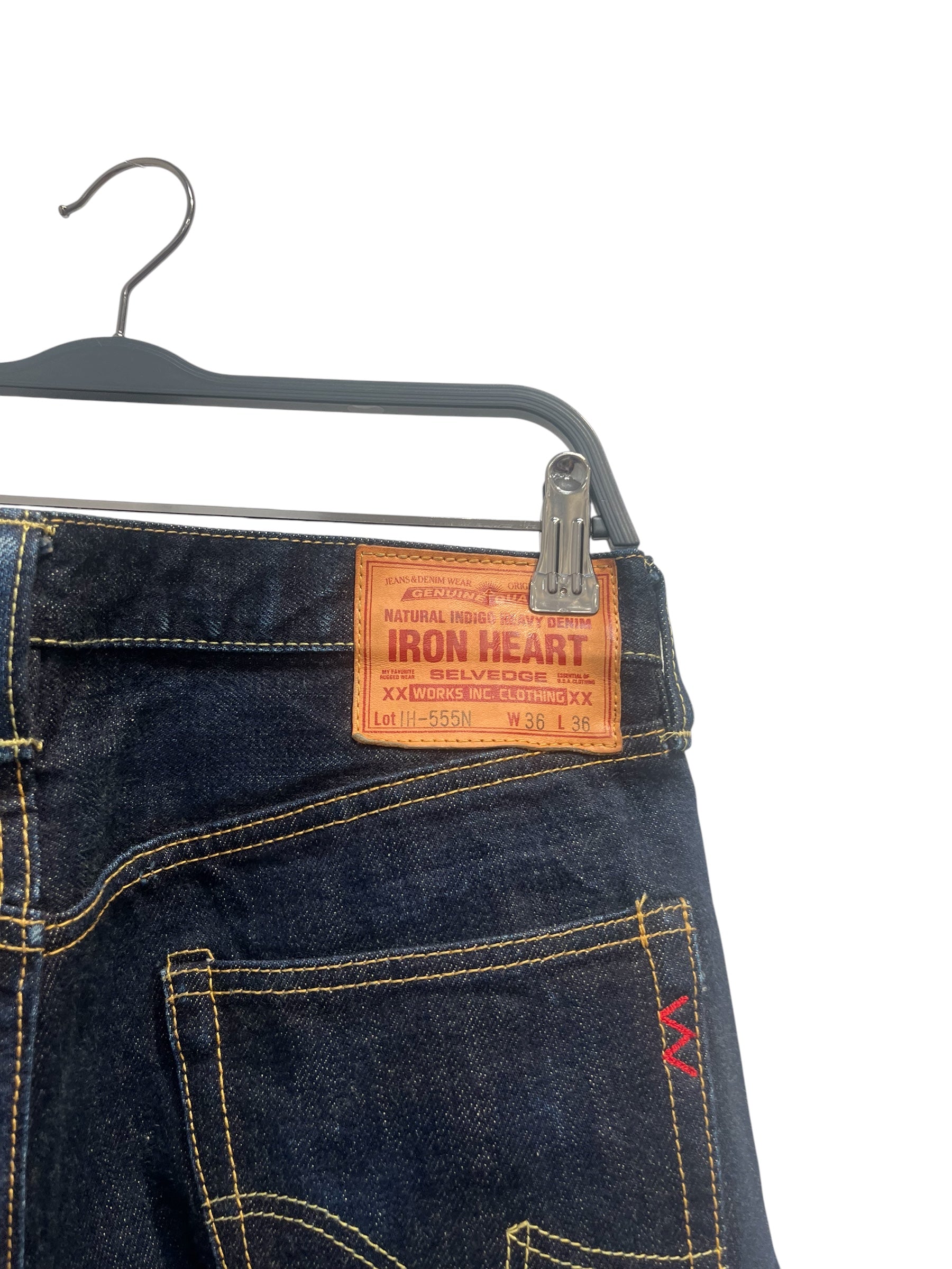 IRON HEART/Straight Pants/36/Cotton/IDG/INDIGO HEAVY SELVEDGE DENIM view 4