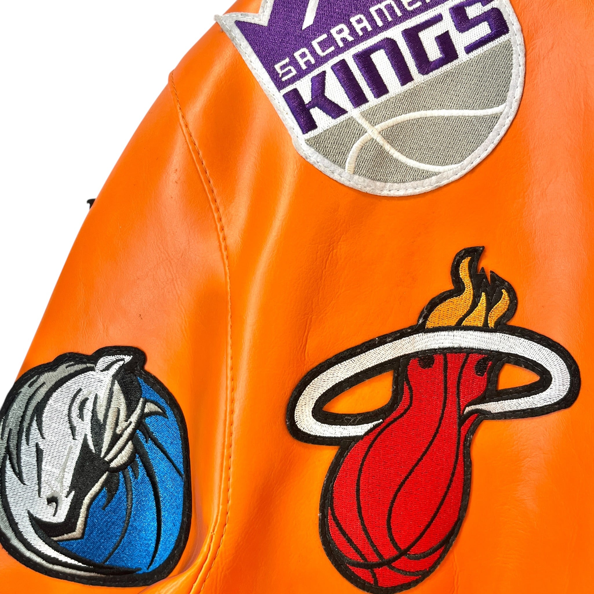 JEFF HAMILTON/Leather Jkt/M/Leather/ORN/Single Breasted/All Over Print/COLLAGE X NBA view 5
