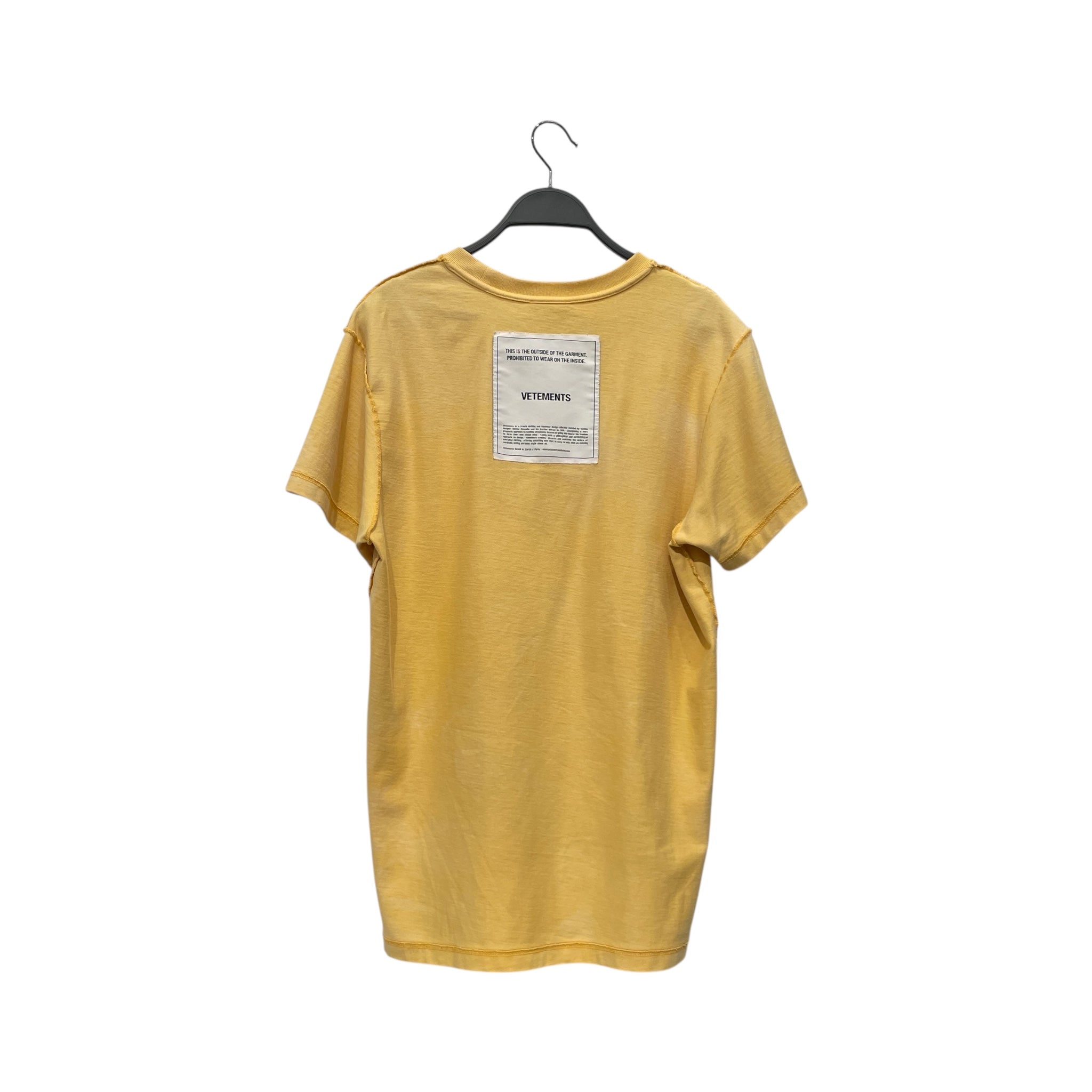 VETEMENTS/T-Shirt/XS/Cotton/YEL/Graphic/AW 2019 Inverted Tee view 2
