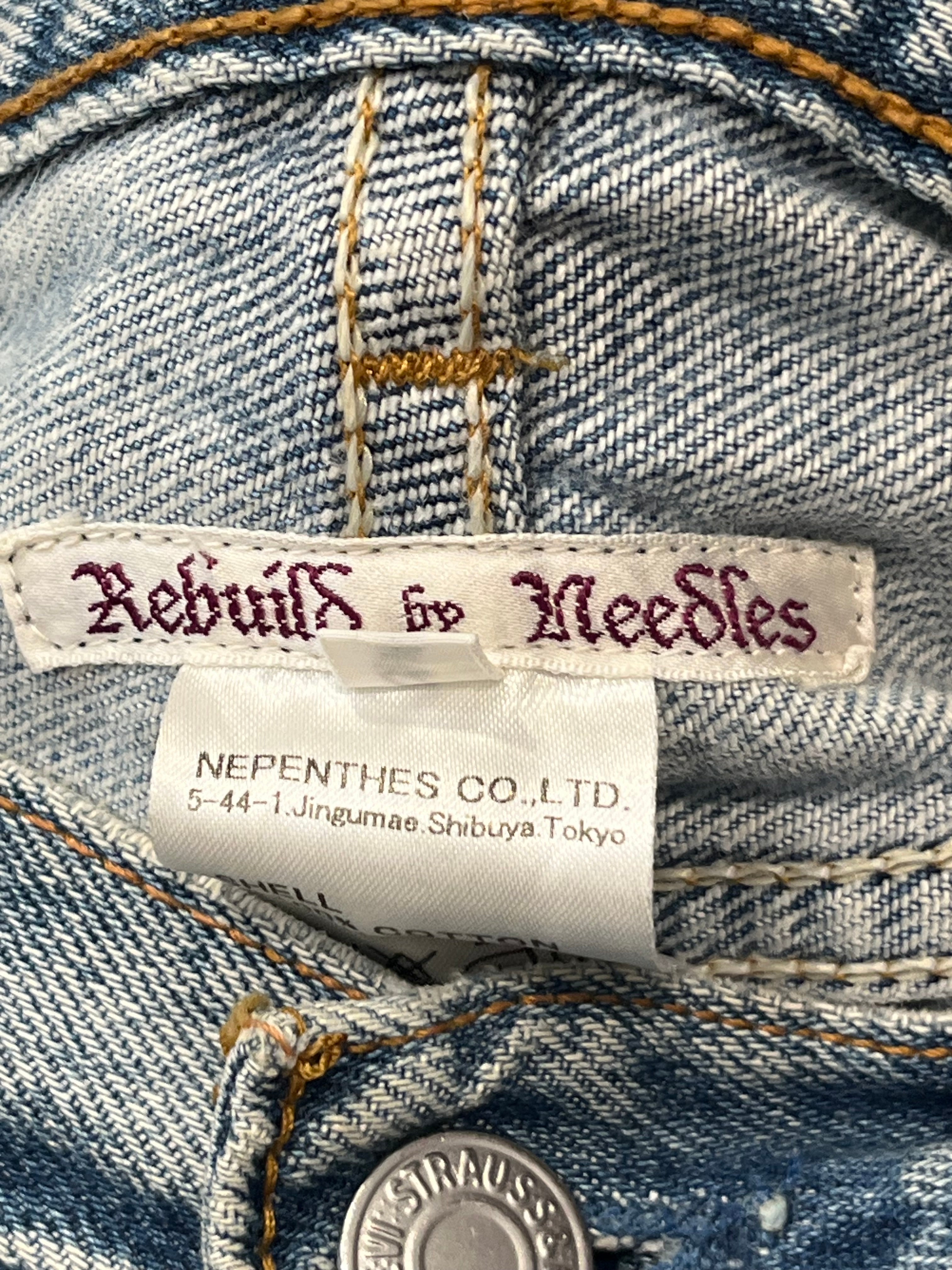 Rebuild by Needles/Straight Pants/S/Denim/BLU/Motocross Orange Stitching view 3