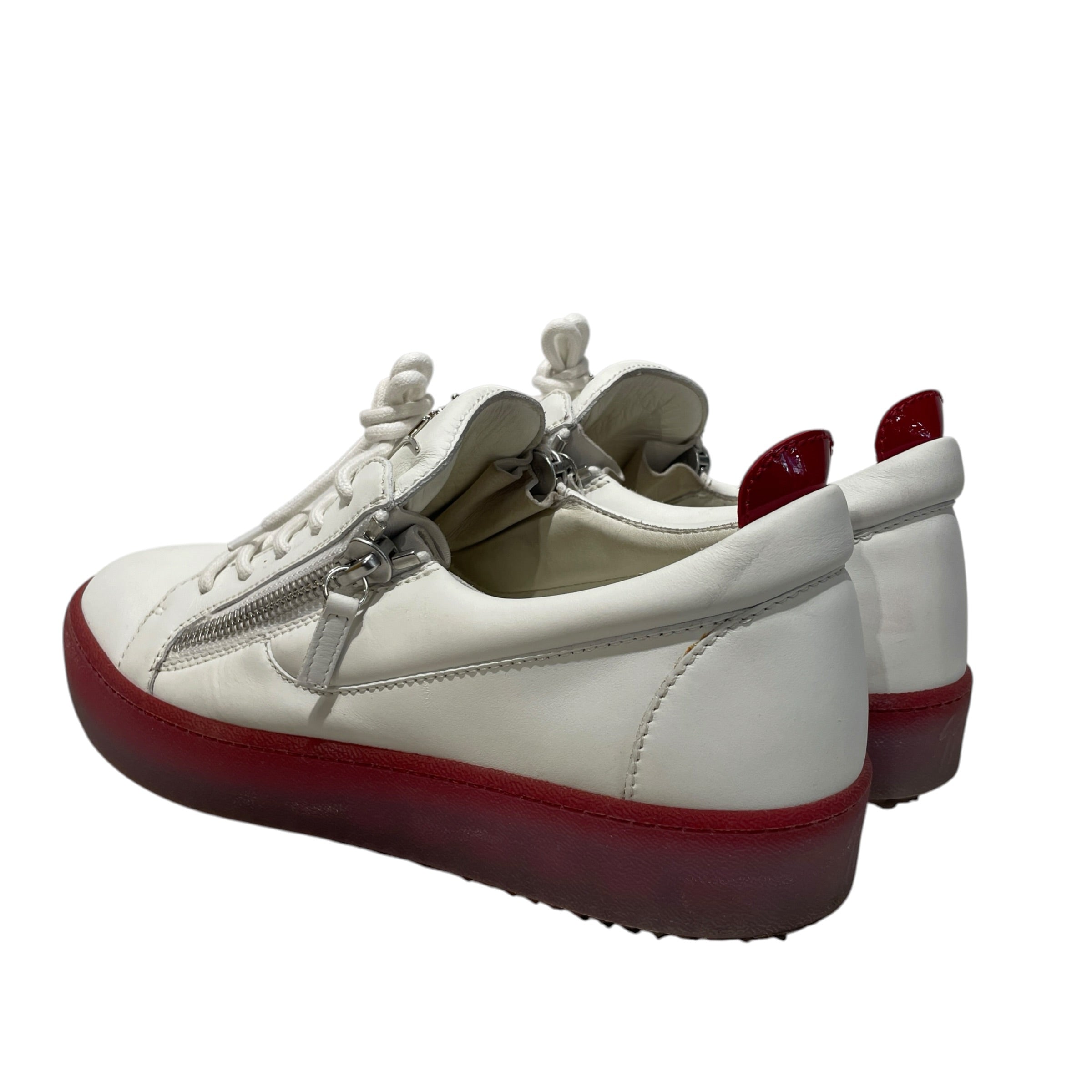 Giuseppe Zanotti/Low-Sneakers/US 10/Leather/WHT/frankie zip view 2