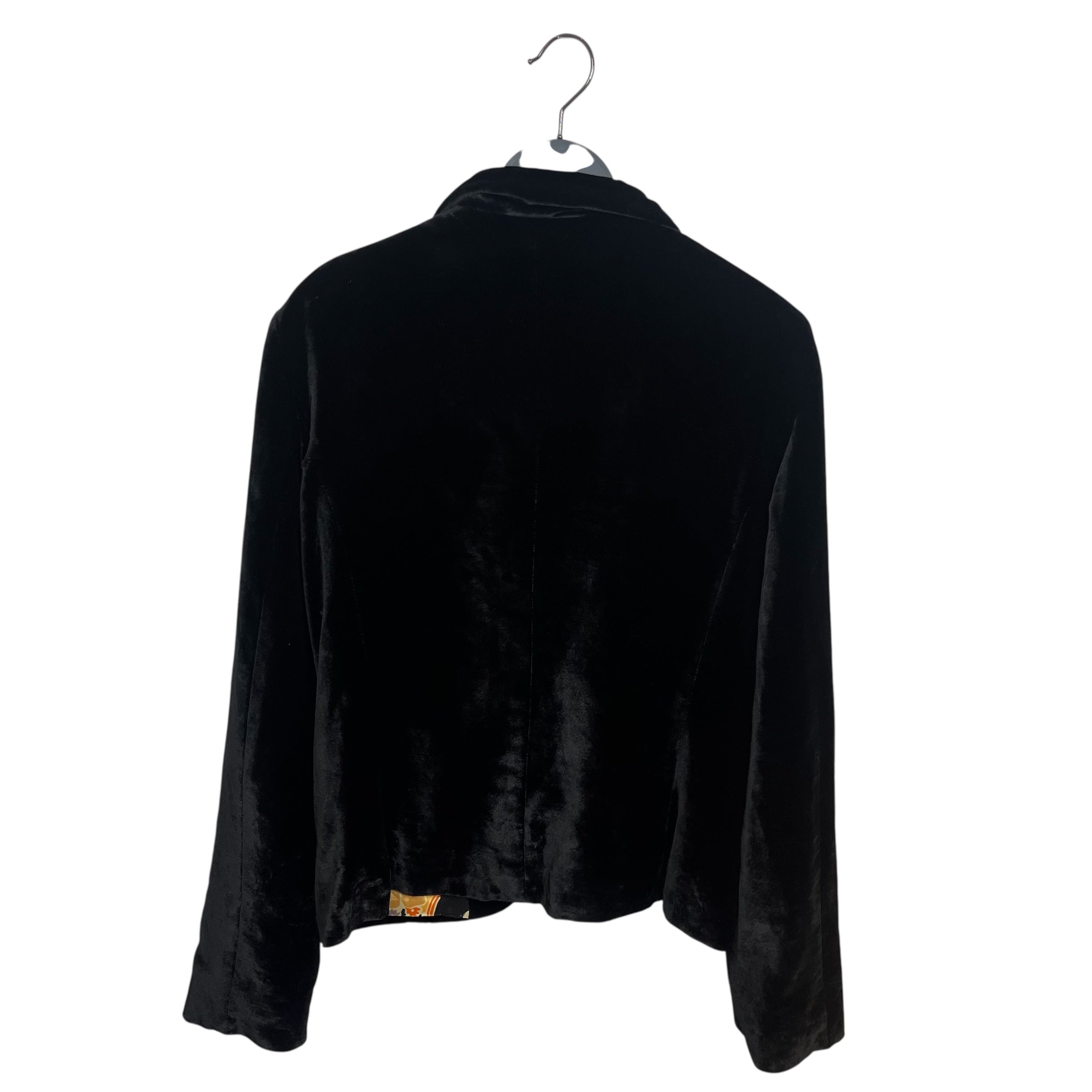 DOLCE&GABBANA/Jacket/32/BLK/velvet blazer w/ crystal clasp view 2