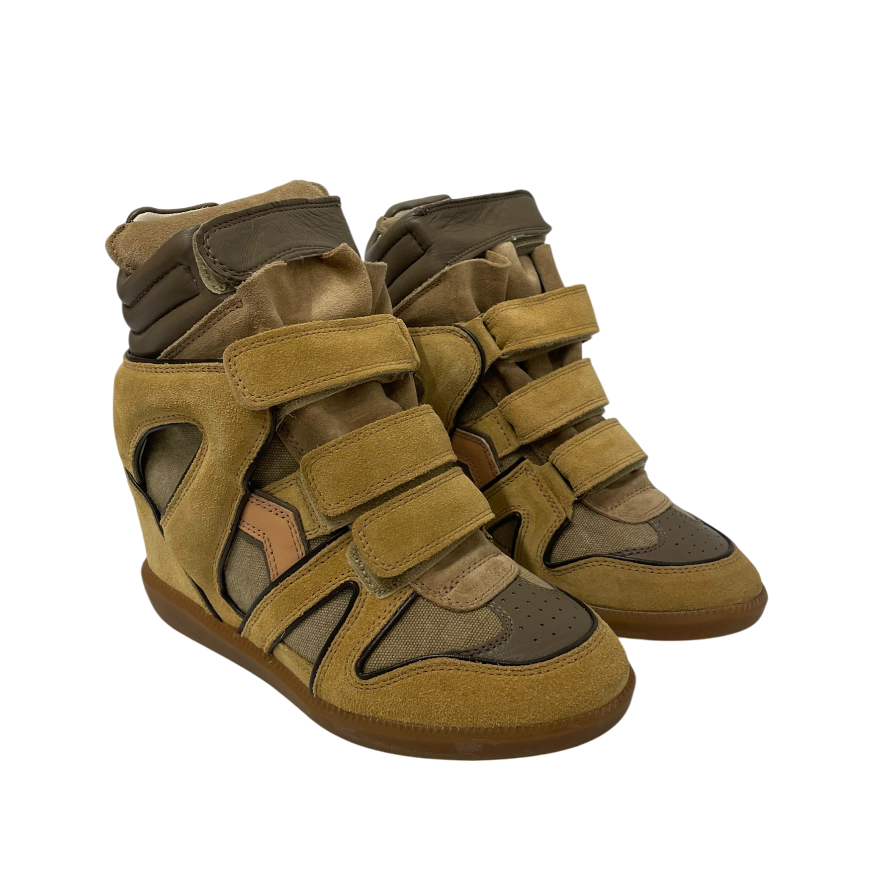ISABEL MARANT/Hi-Sneakers/EU 37/Leather/KHK/Bekett High Top Wedge