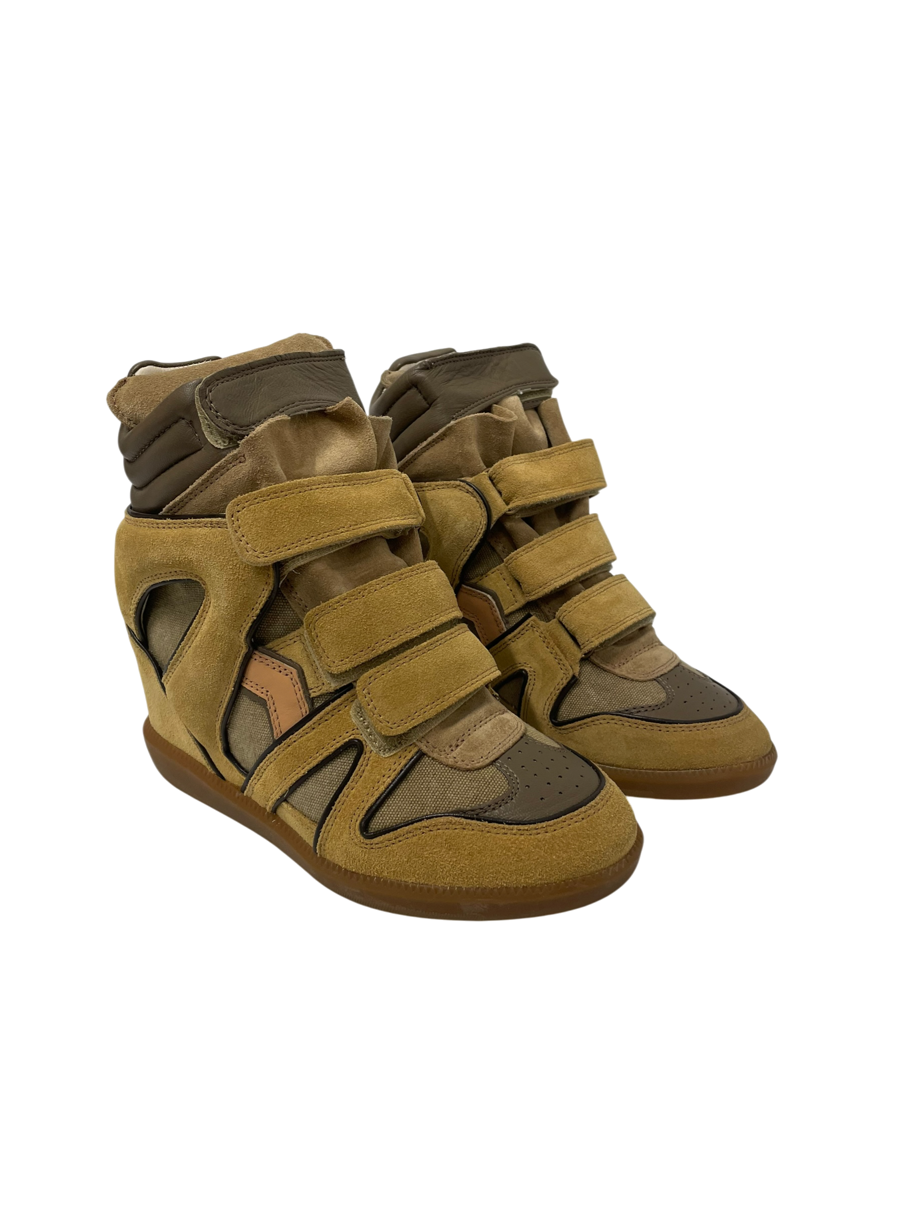 ISABEL MARANT/Hi-Sneakers/EU 37/Leather/KHK/Bekett High Top Wedge view 1