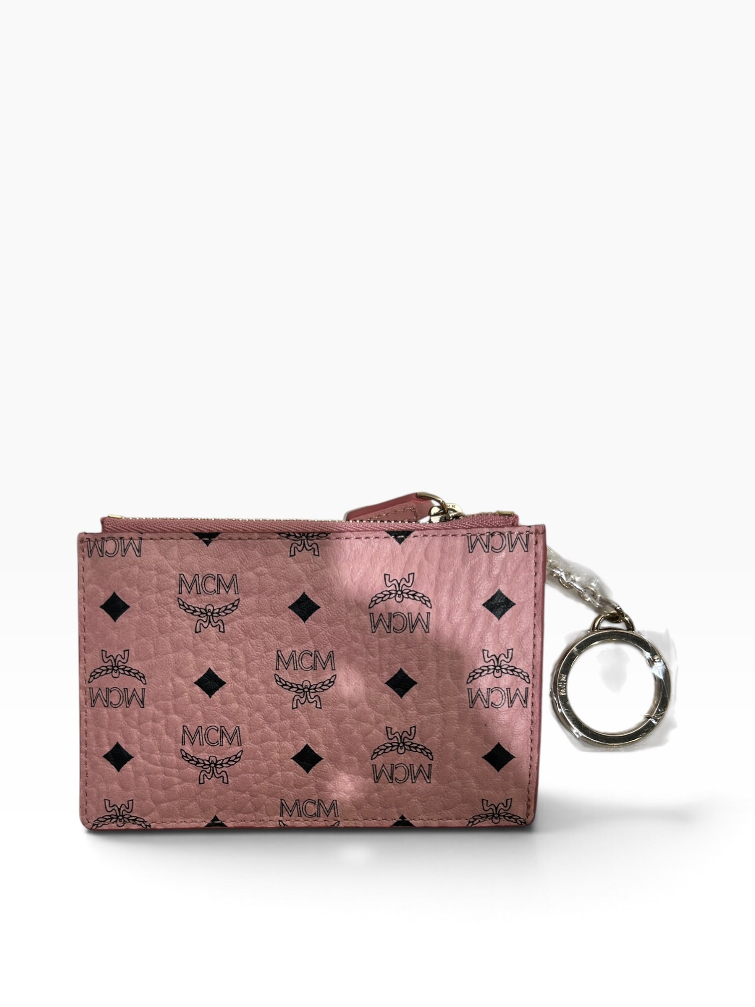 MCM/Wallet Chain/Monogram/PNK/L's/BBY PNK ZIP WALLET GLD HRDWRE view 2