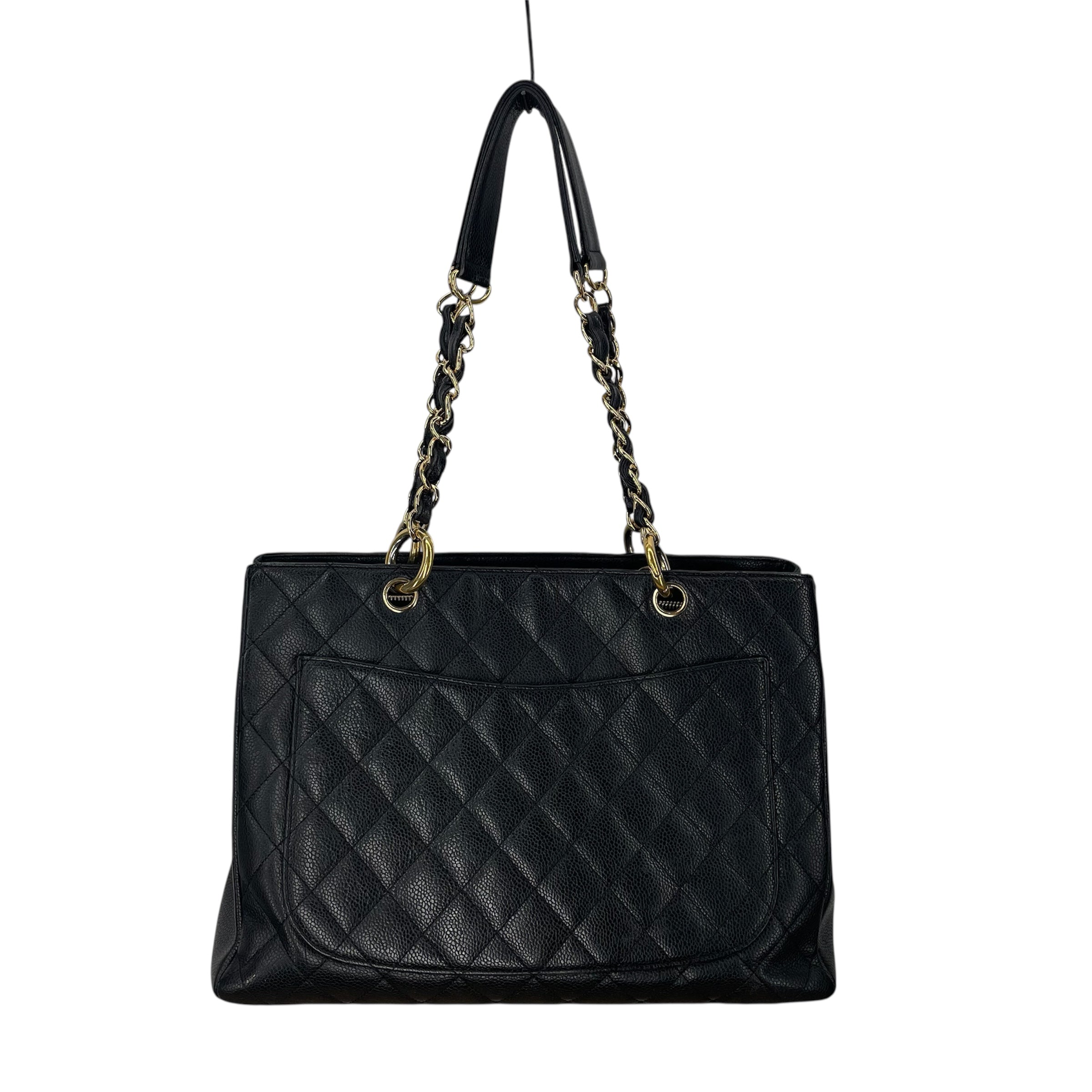CHANEL/Hand Bag/Leather/BLK/QUILTED GOLD HARDWARE view 2