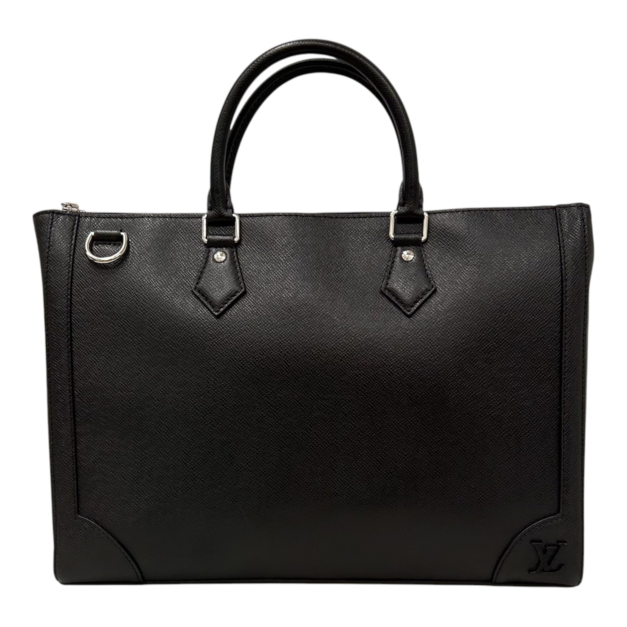 LOUIS VUITTON/Bag/Leather/BLK/SLIM BREIFCASE view 1