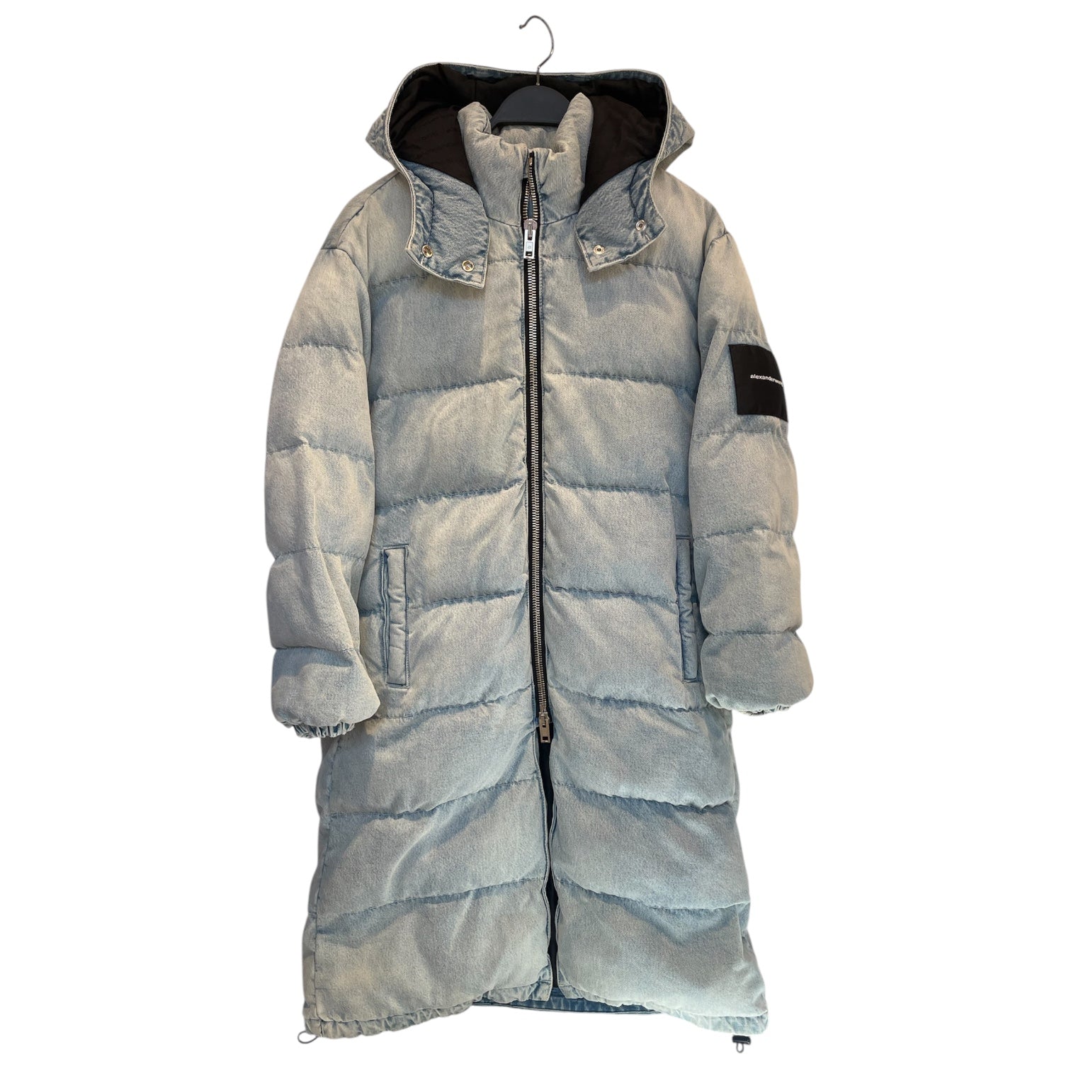 Alexander Wang/Puffer Jkt/XS/Denim/BLU/detachable hood view 1