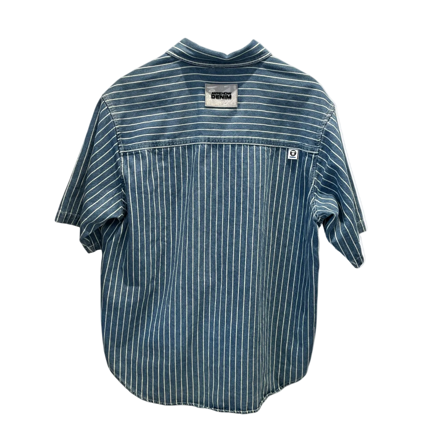 AAPE BY A BATHING APE/LS Shirt/S/Denim/IDG/Stripe/ view 2