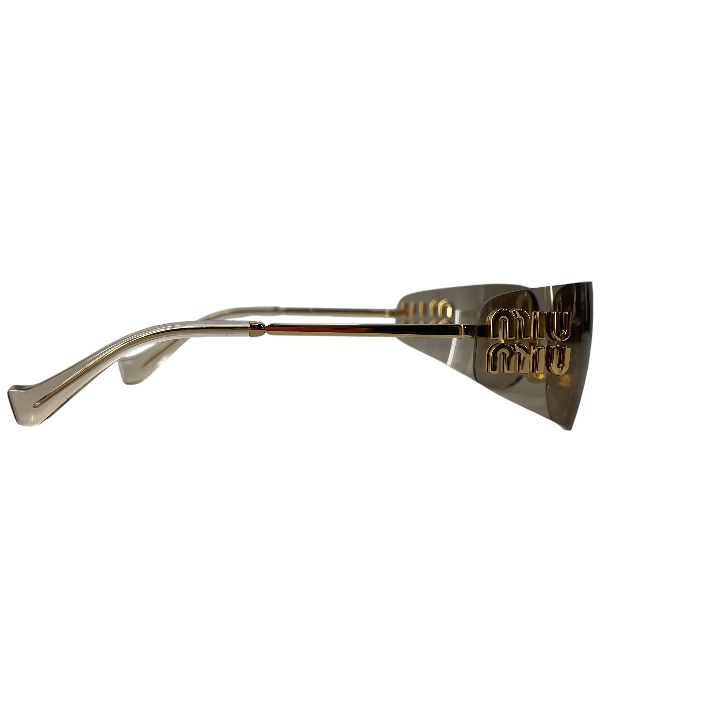 MIU MIU/Sunglasses/Wood/GLD/Rimless/L's/BROWN TINT/CURVED/SMUA51 view 2