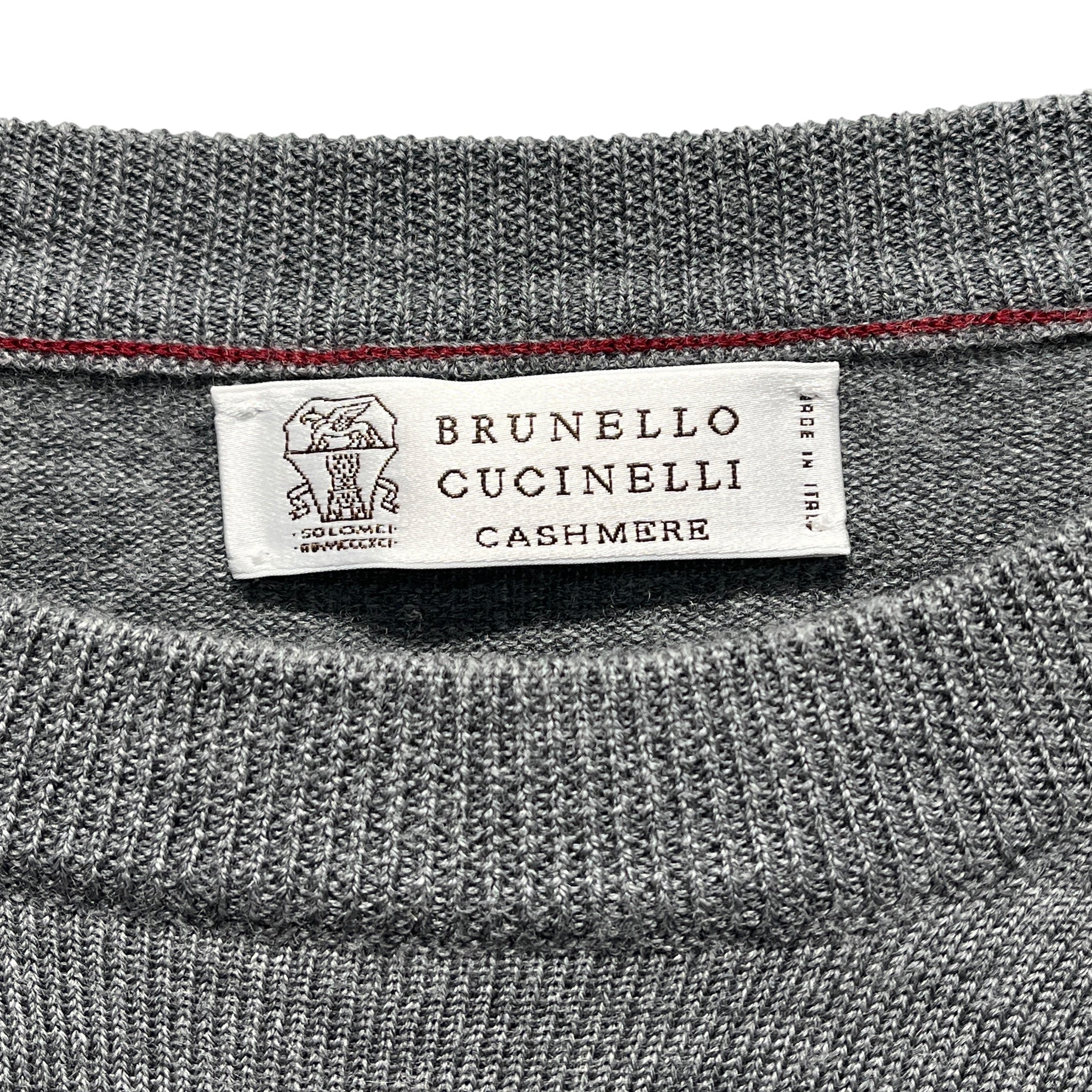 BRUNELLO CUCINELLI/Sweatshirt/XXL/Cashmere/GRY/Pullover/Gray Cashmere Sweatshirt view 3