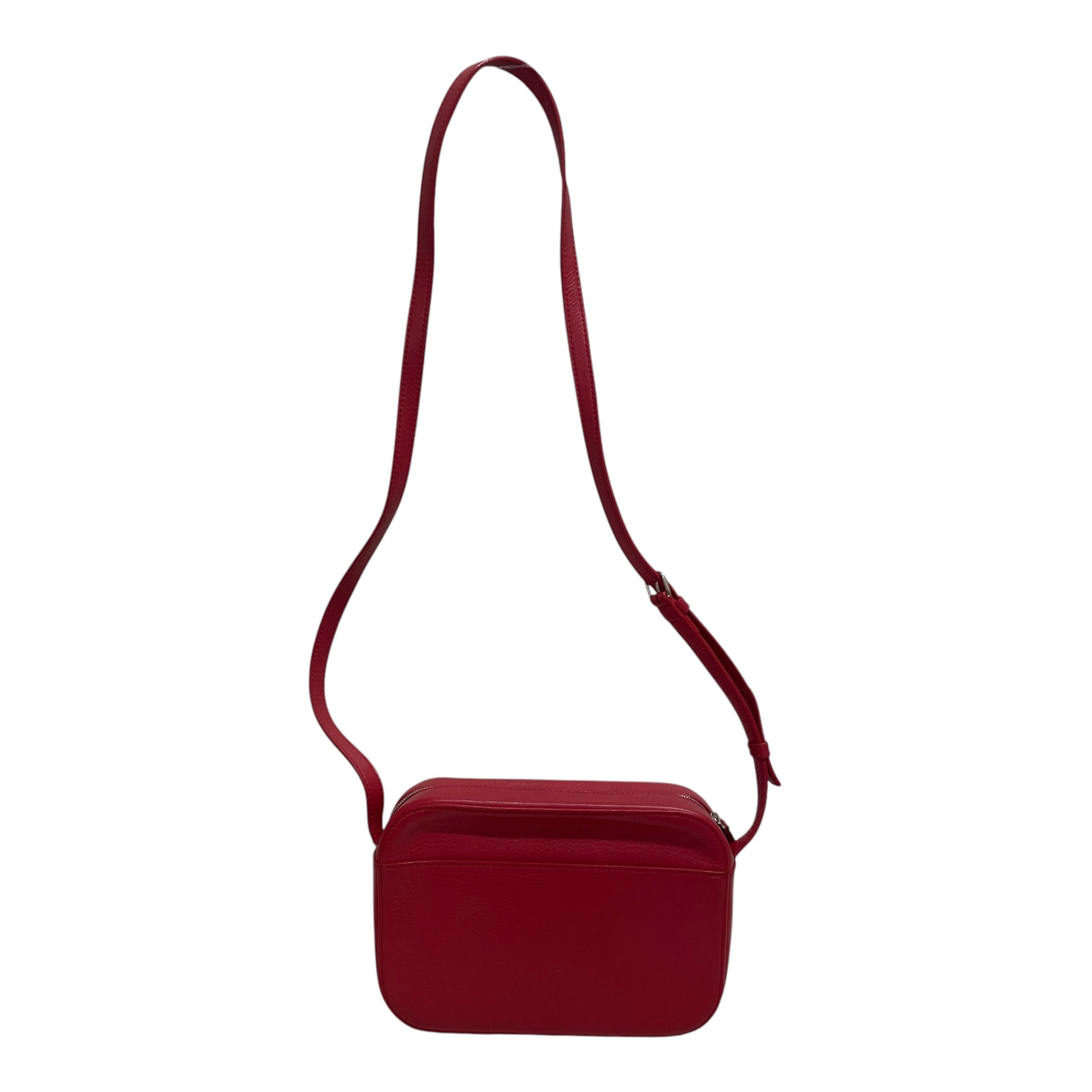 BALENCIAGA/Cross Body Bag/Leather/RED/24MKW28/BLACK LOGO FRONT view 2