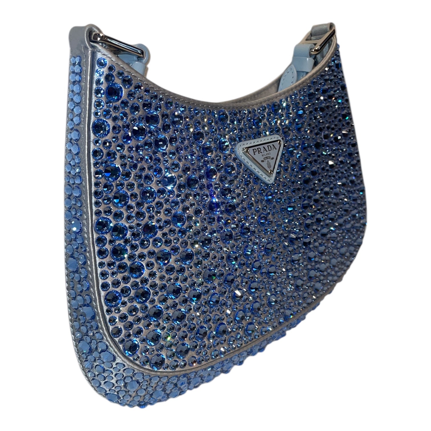 PRADA/Hand Bag/Cotton/BLU/CLEO CRYSTAL EMBELLISHED view 6