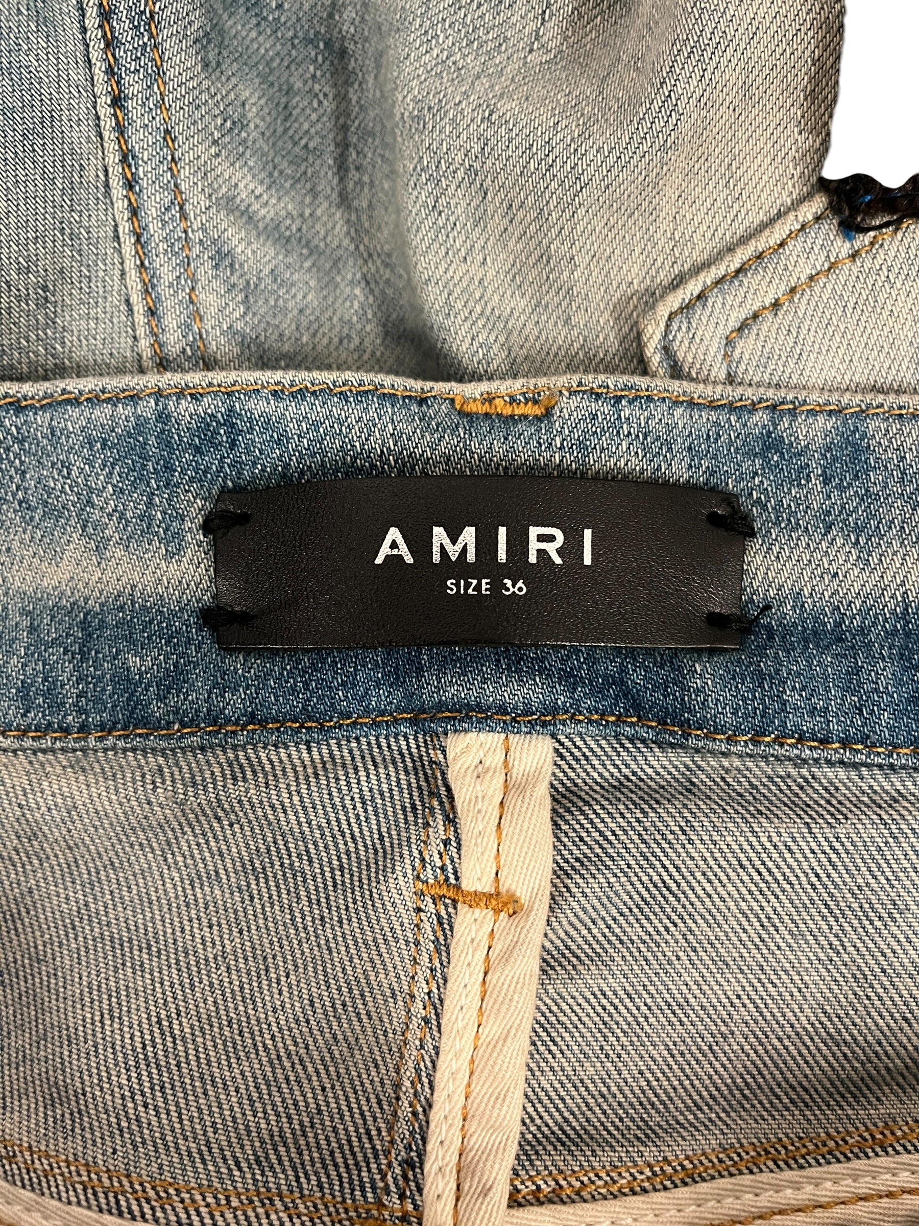 AMIRI/Skinny Pants/36/Denim/IDG/Button Fly/PATCHWORK KNEE RIP view 3