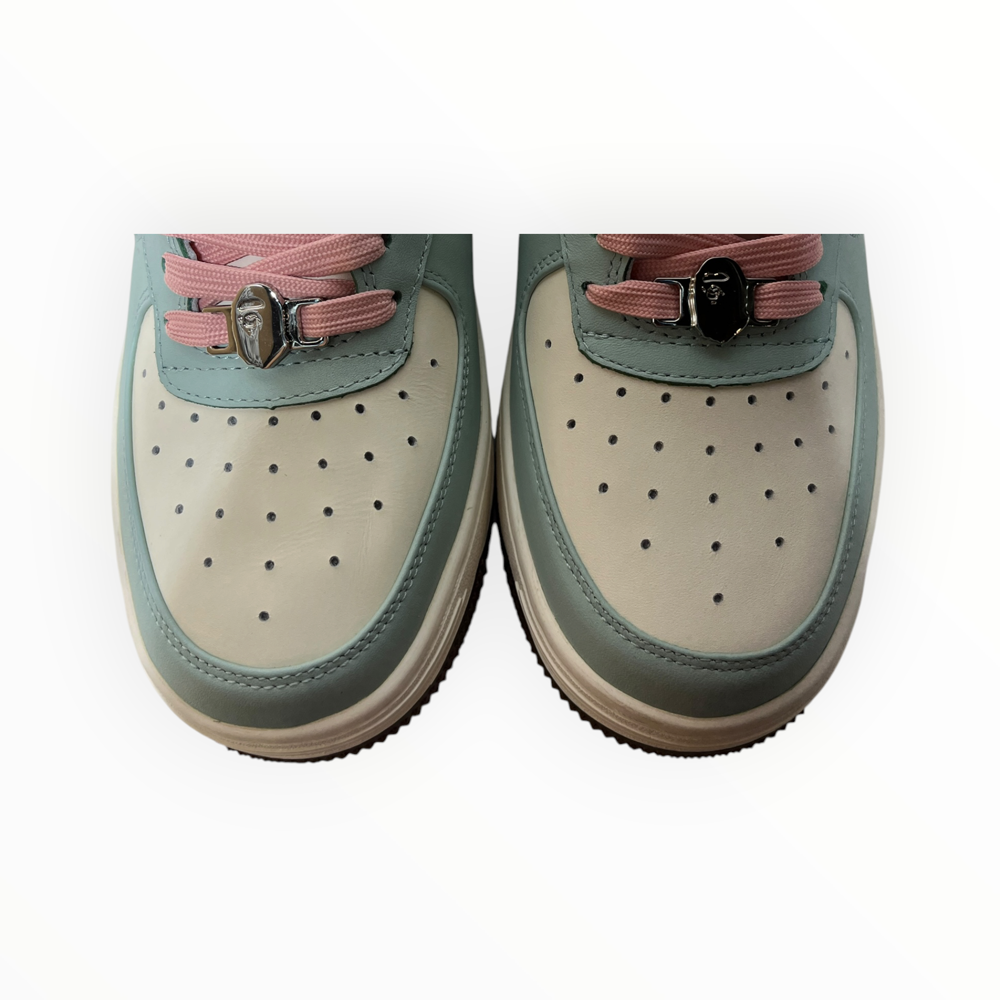 A BATHING APE/Low-Sneakers/US 8.5/Cotton/BLU/U-Tip/blue/pink bapesta view 8