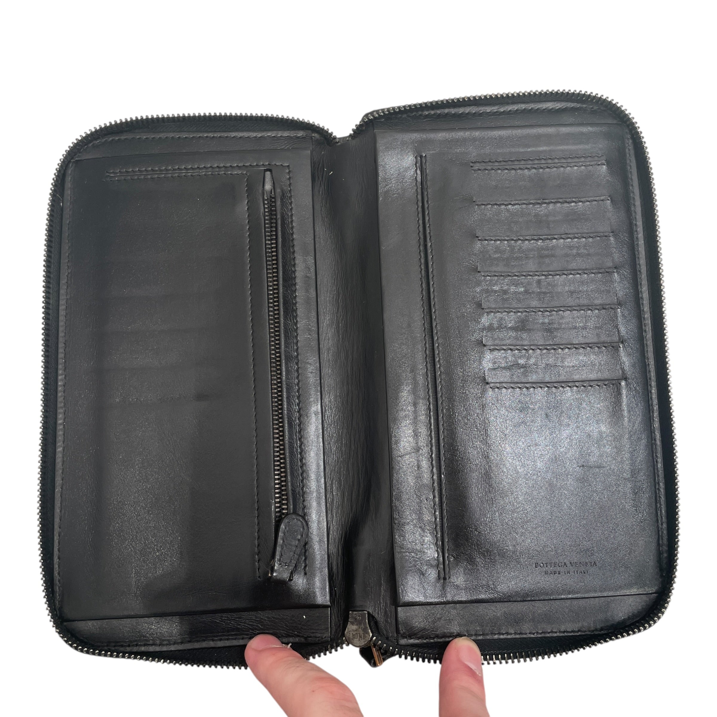 BOTTEGA VENETA/Long Wallet/Leather/BLK/L's/WOVEN WALLET WITH HANDLE view 4