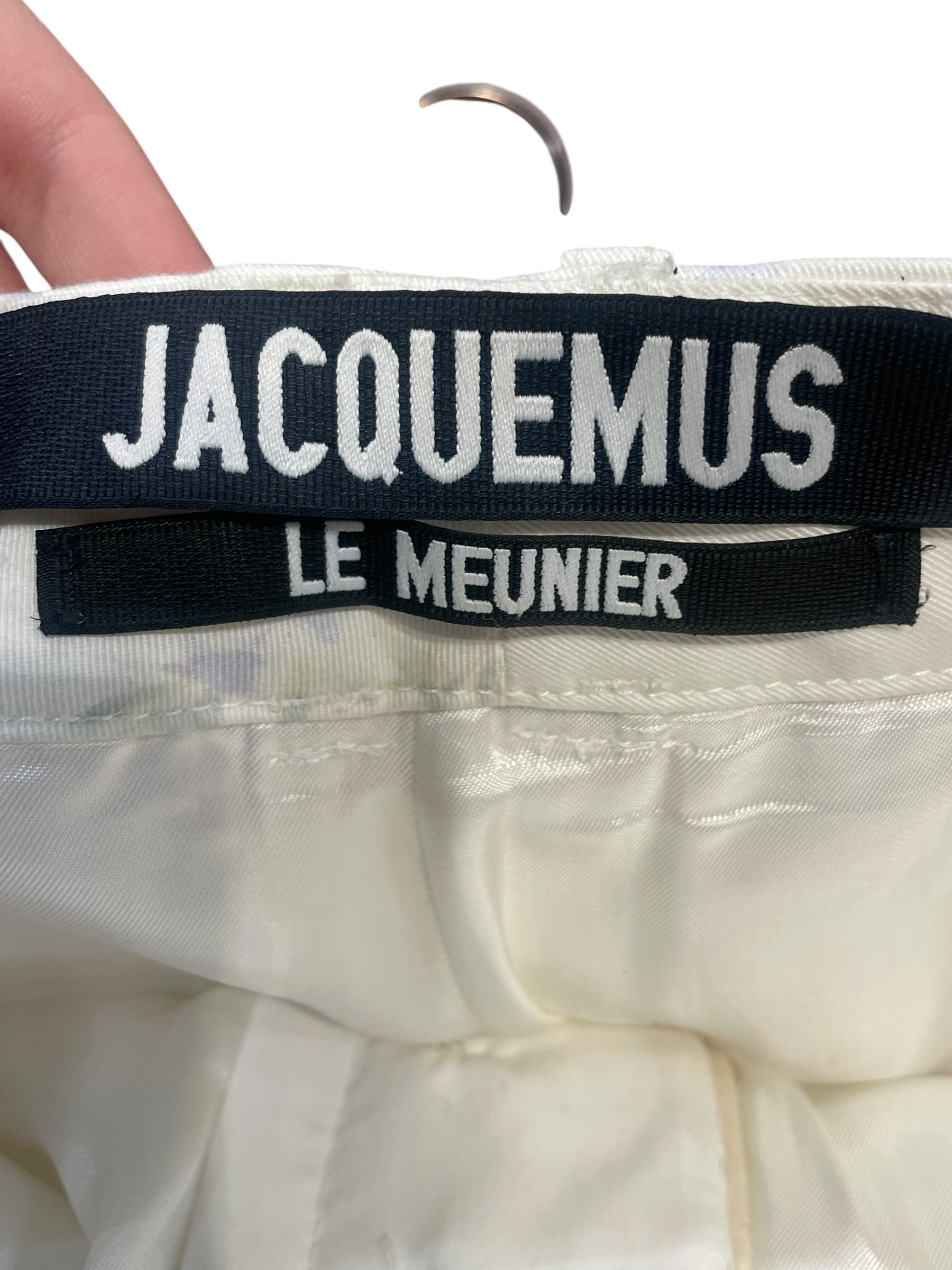 JACQUEMUS/Straight Pants/48/Cotton/CRM/Floral Pattern/ view 3