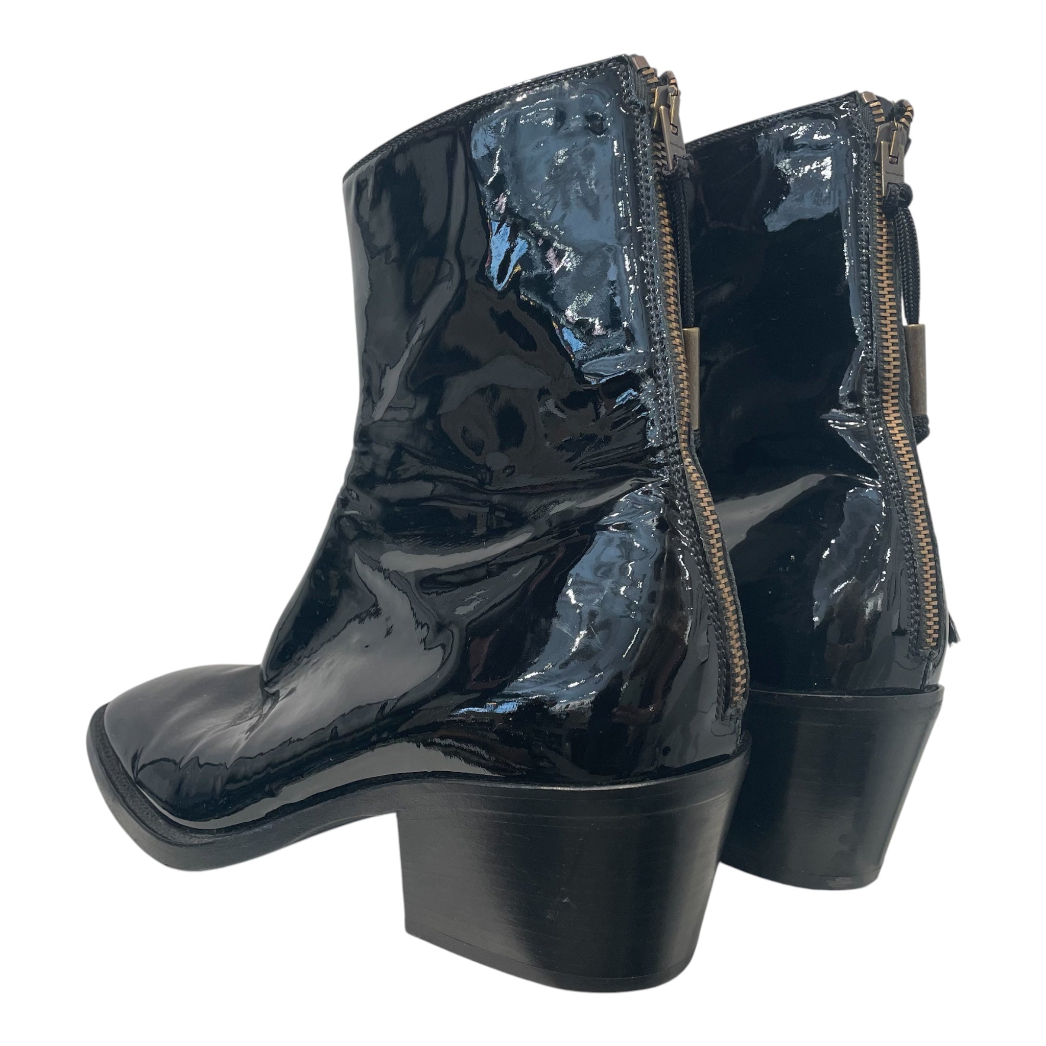 Acne Studios/Boots/EU 44/Leather/BLK/PATENT POINTED TOE GRN INSIDE view 2