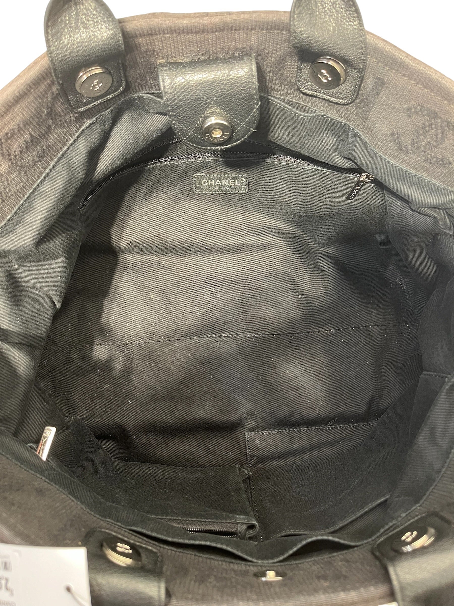 CHANEL/Tote Bag/Monogram/Cotton/GRY/Deauville Cloth Bag view 6