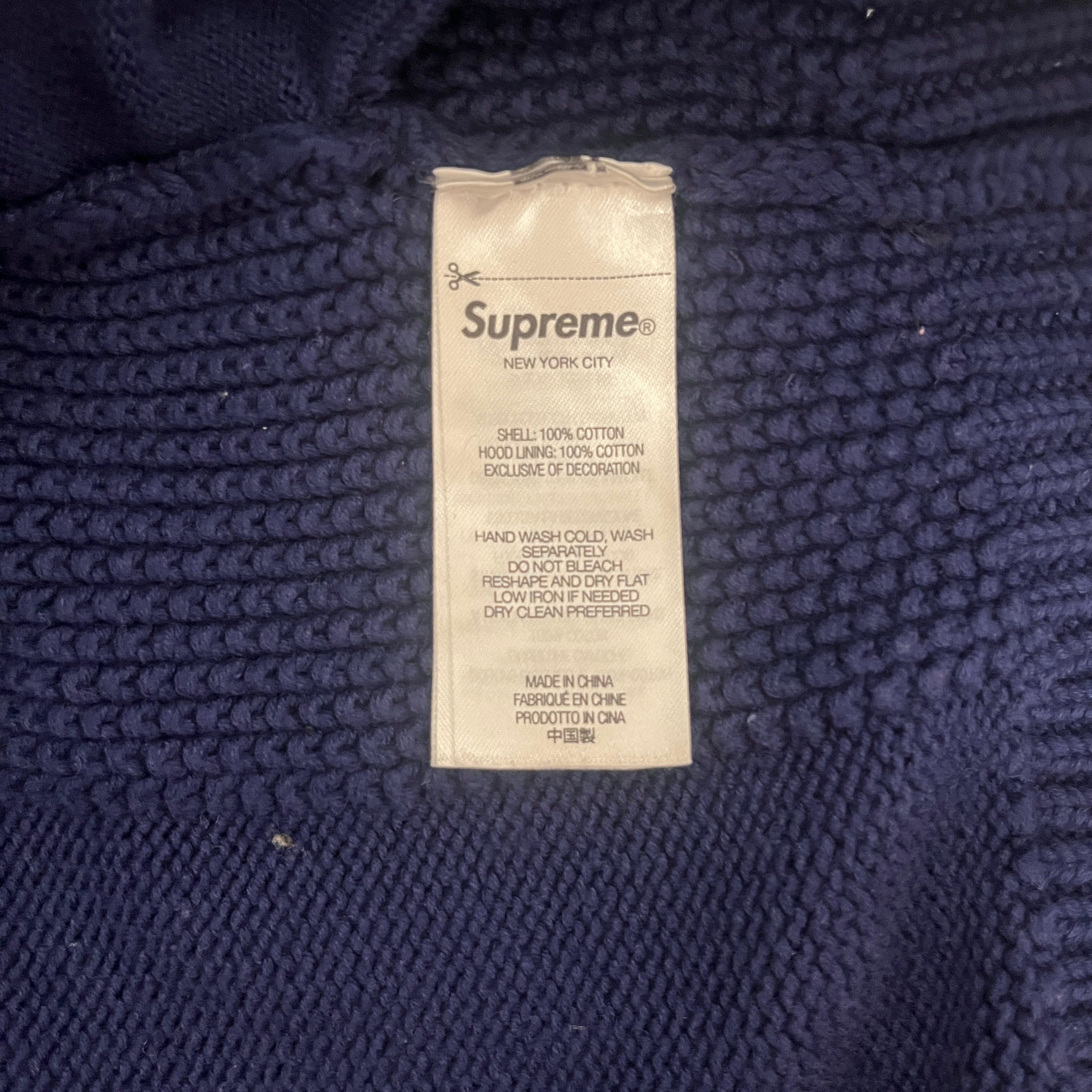 Supreme/Heavy Sweater/M/Cotton/BLU/#25 KNIT HOODED ZIP RD/WHT/BL view 4