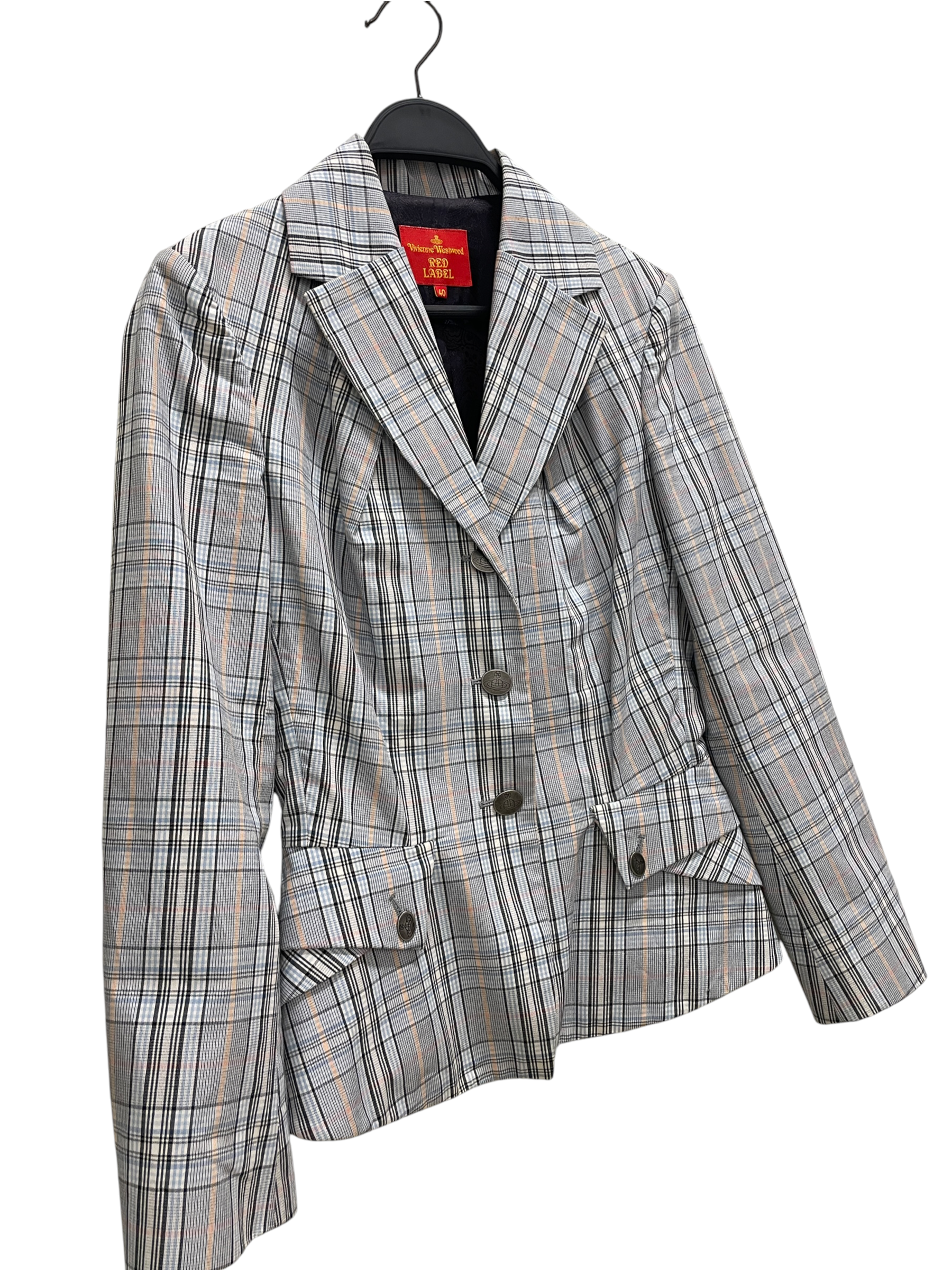 Vivienne Westwood RED LABEL/Jacket/40/Plaid/Wool/MLT/LIGHT PASTEL BLUE PLAID SILVER view 2