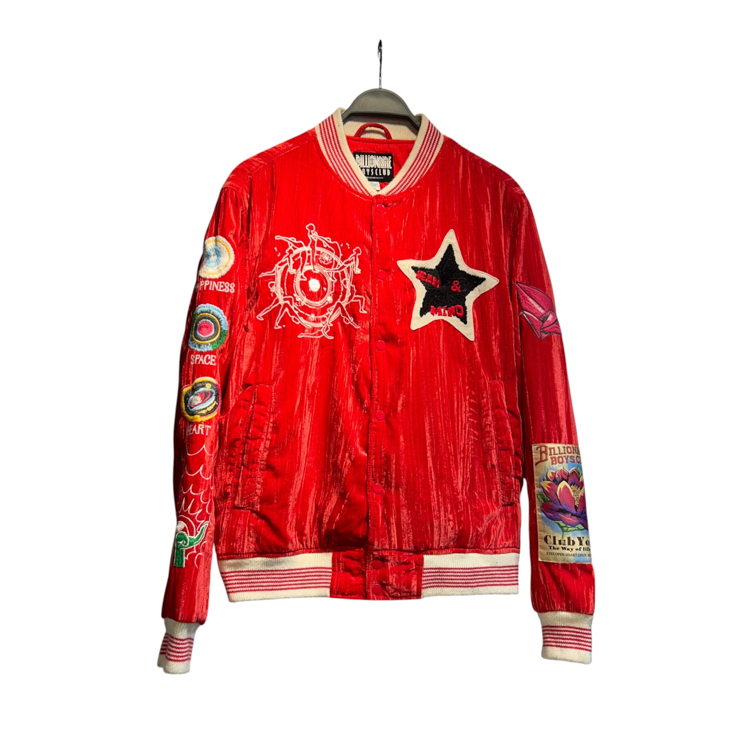 BILLIONAIRE BOYS CLUB/Jacket/M/Rayon/RED/Stardust Varsity Jacket view 1