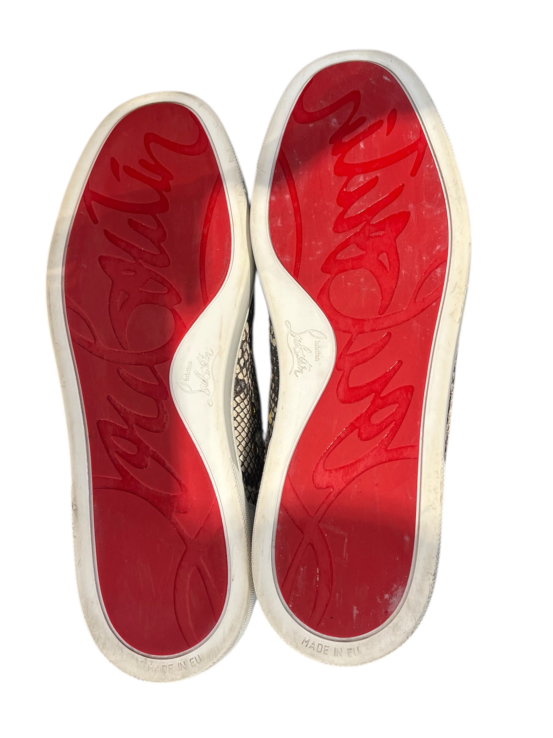 Christian Louboutin/Hi-Sneakers/EU 45/Animal Pattern/Leather/GLD/SNAKE SKIN GOLD TOE view 3