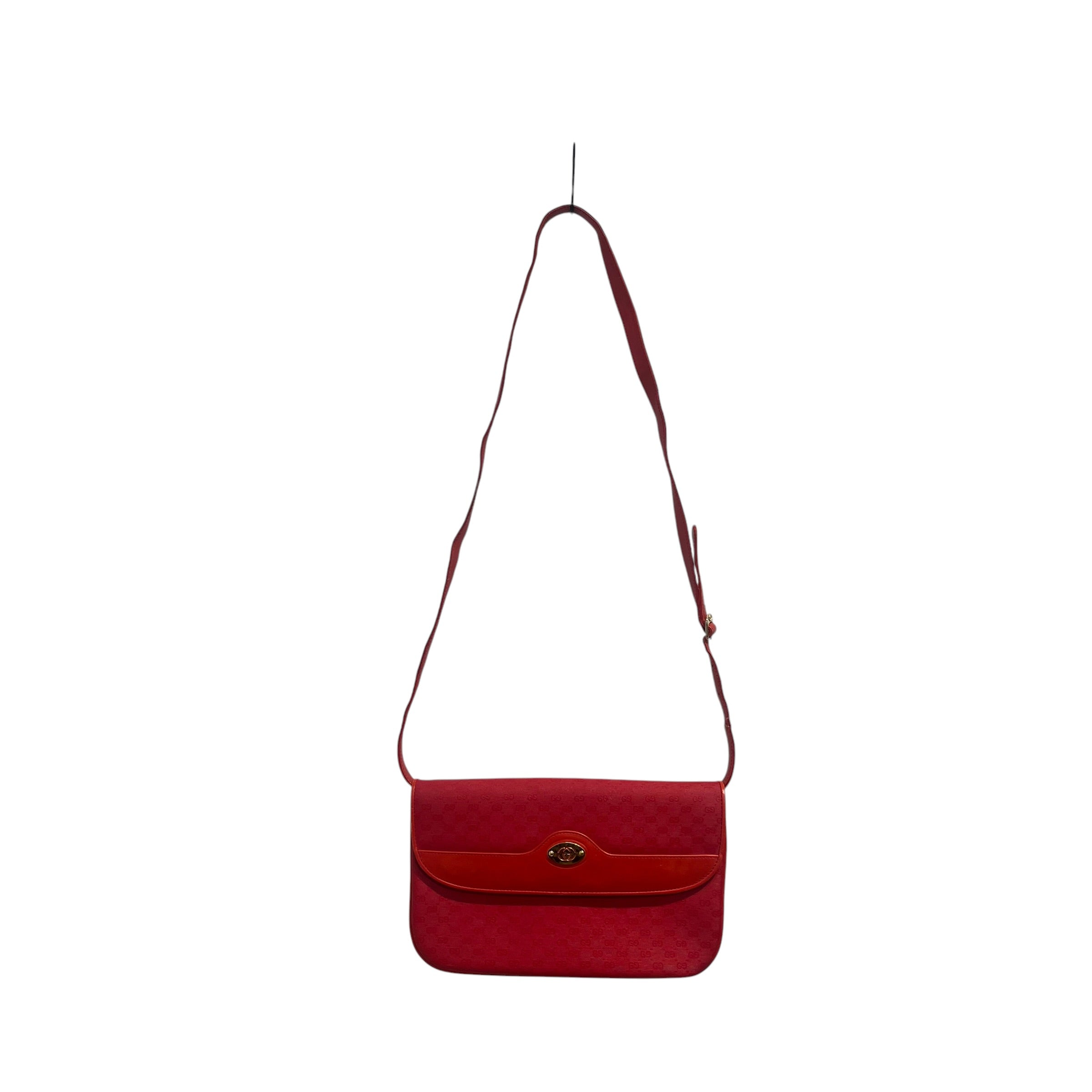 GUCCI/Bag/Monogram/Leather/RED/CANVAS, GOLD LOGO, SHOULDER view 1