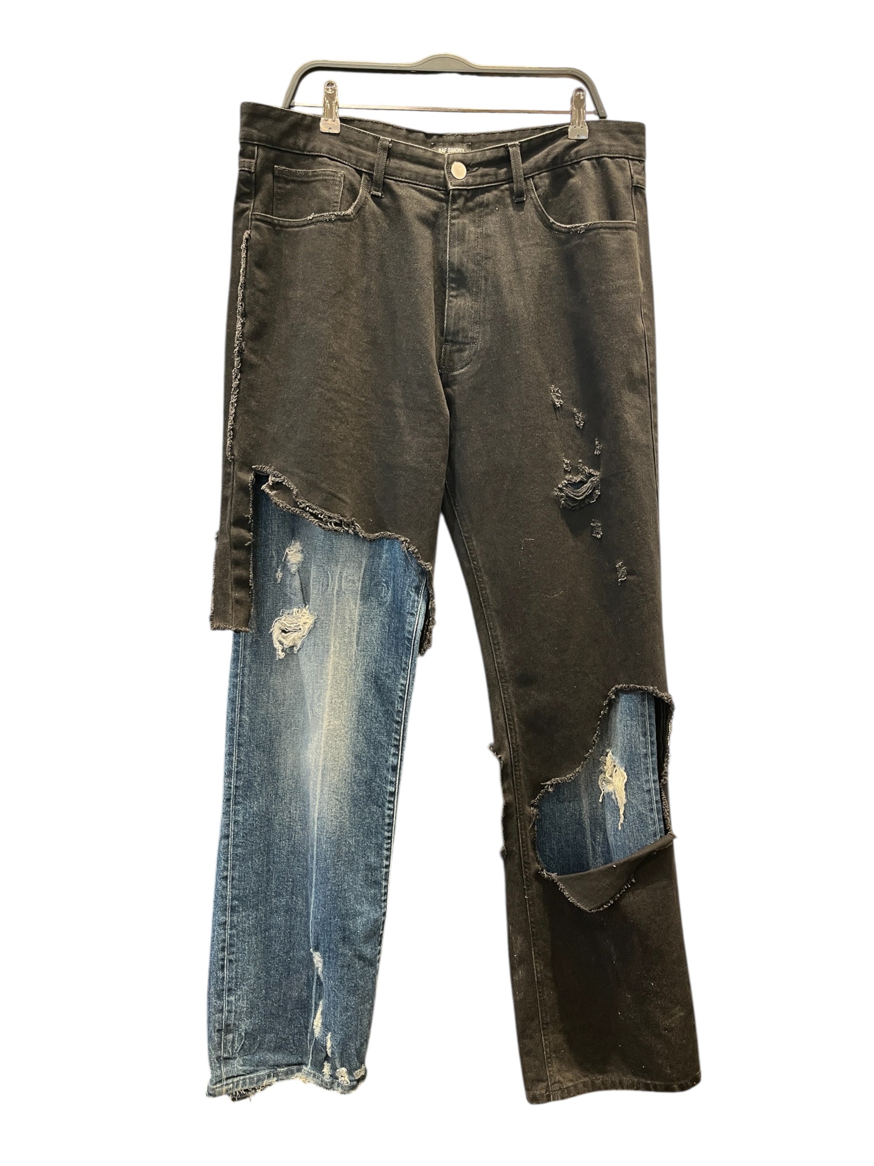 RAF SIMONS/Pants/32/Denim/BLK/OUT-OF-PRINT DAMAGED PANTS view 1